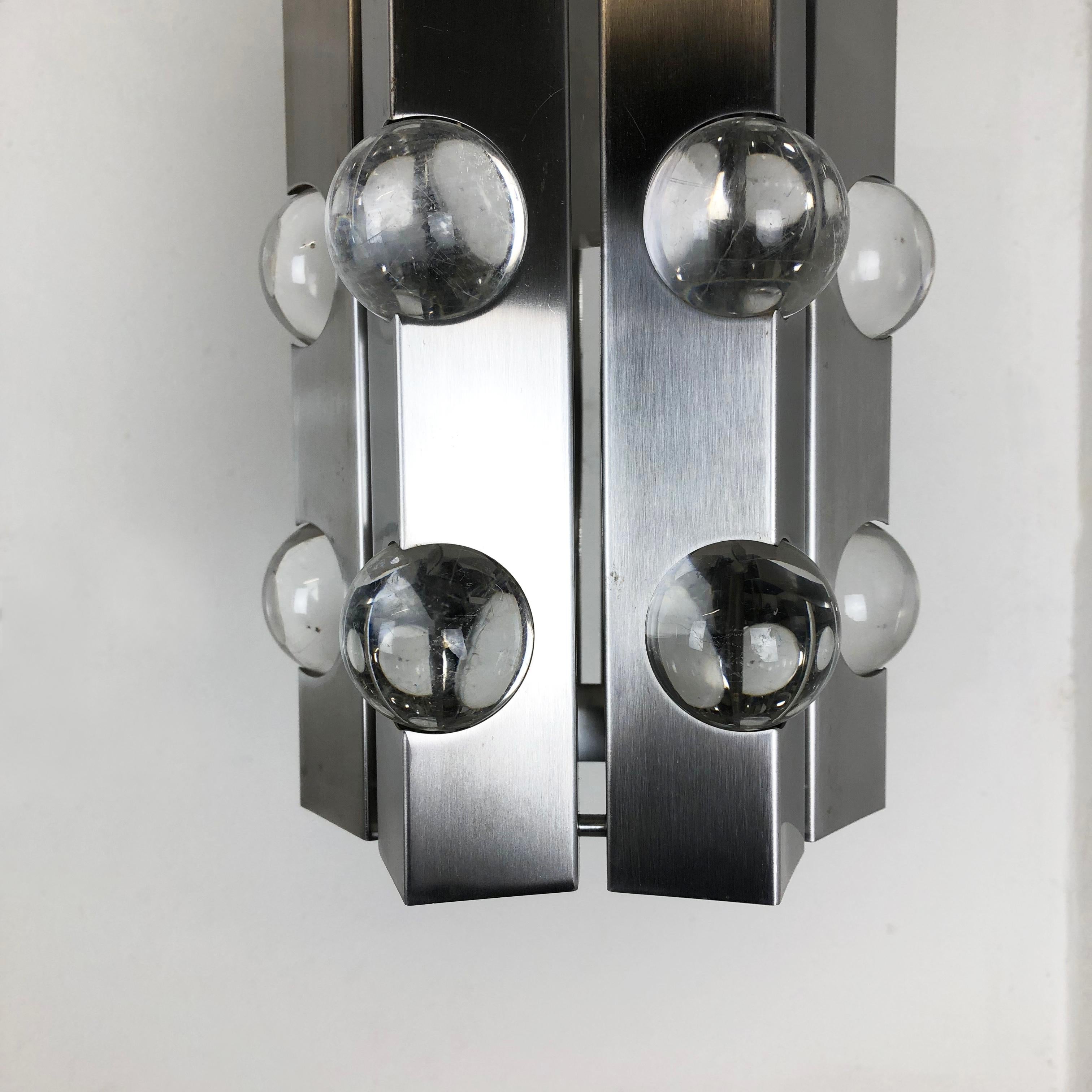 Set of 2 Modernist Silver Sputnik Hanging Light, Cosack Lights, 1970s 8