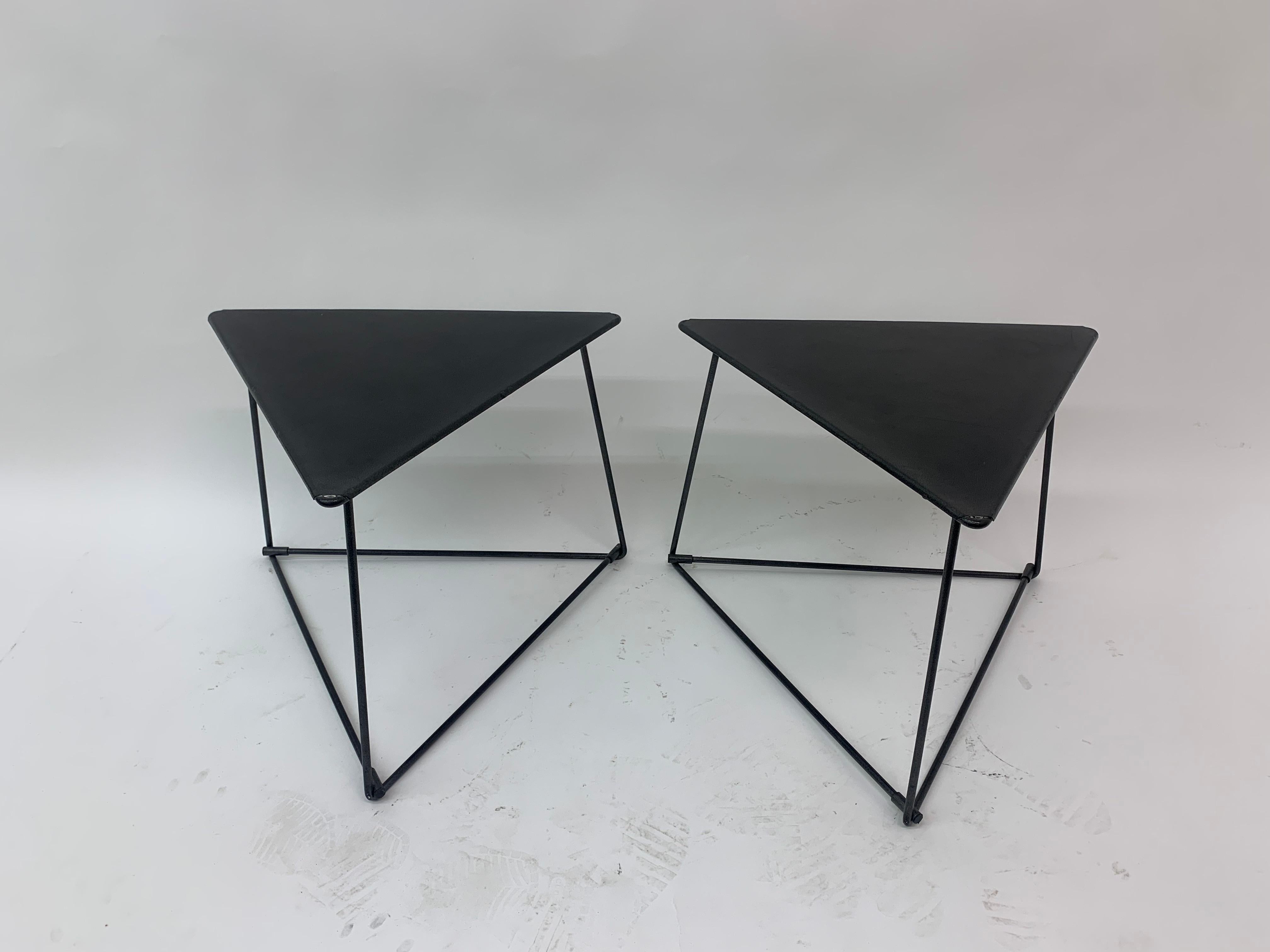 Set of 2 Modernist Triangular ‘Oti’ Side Table by Niels Gammelgaard for Ikea 2