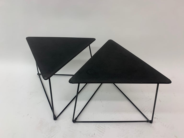 Set of 2 Modernist Triangular ‘Oti’ Side Table by Niels Gammelgaard for