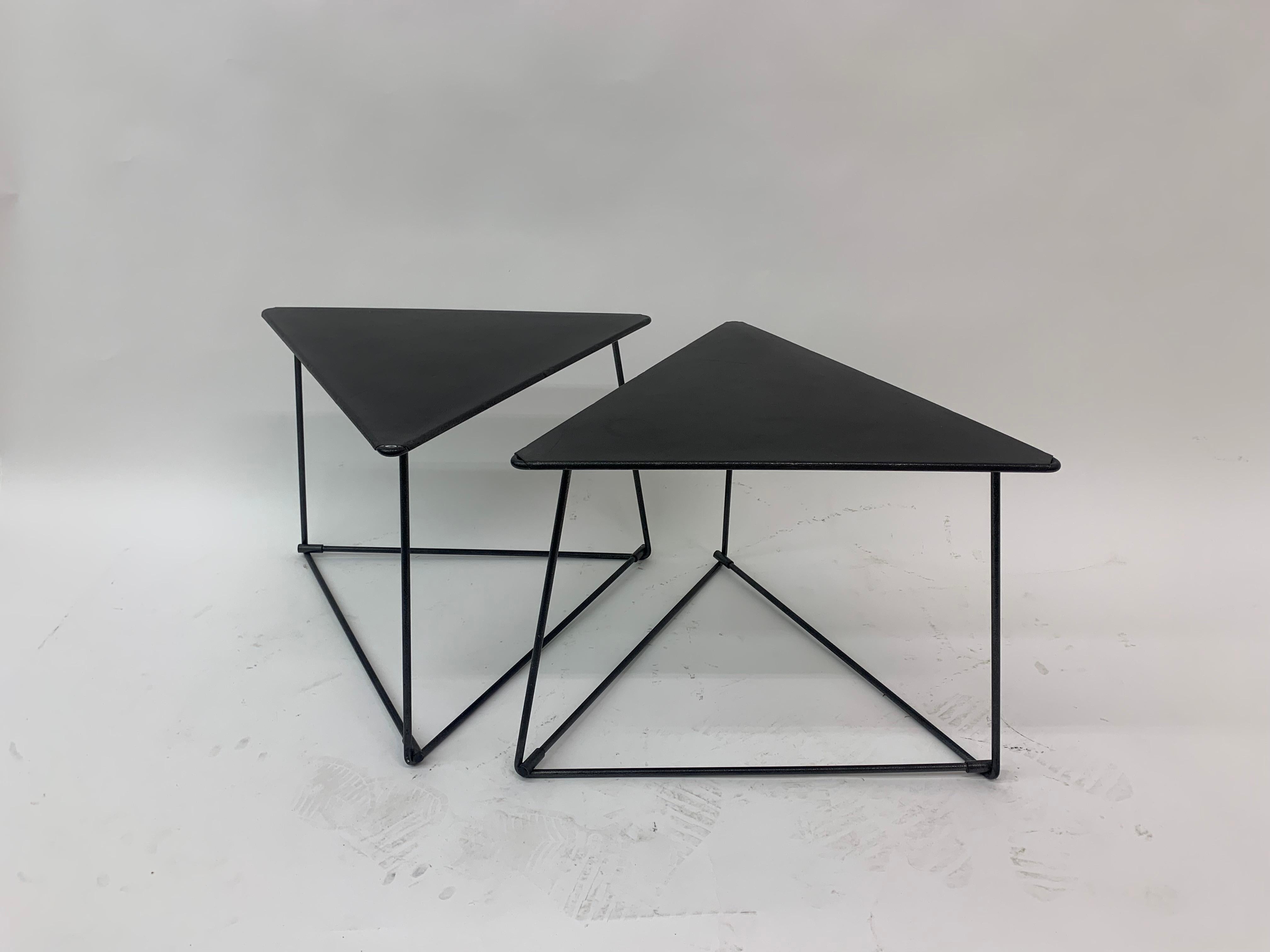 Scandinavian Modern Set of 2 Modernist Triangular ‘Oti’ Side Table by Niels Gammelgaard for Ikea