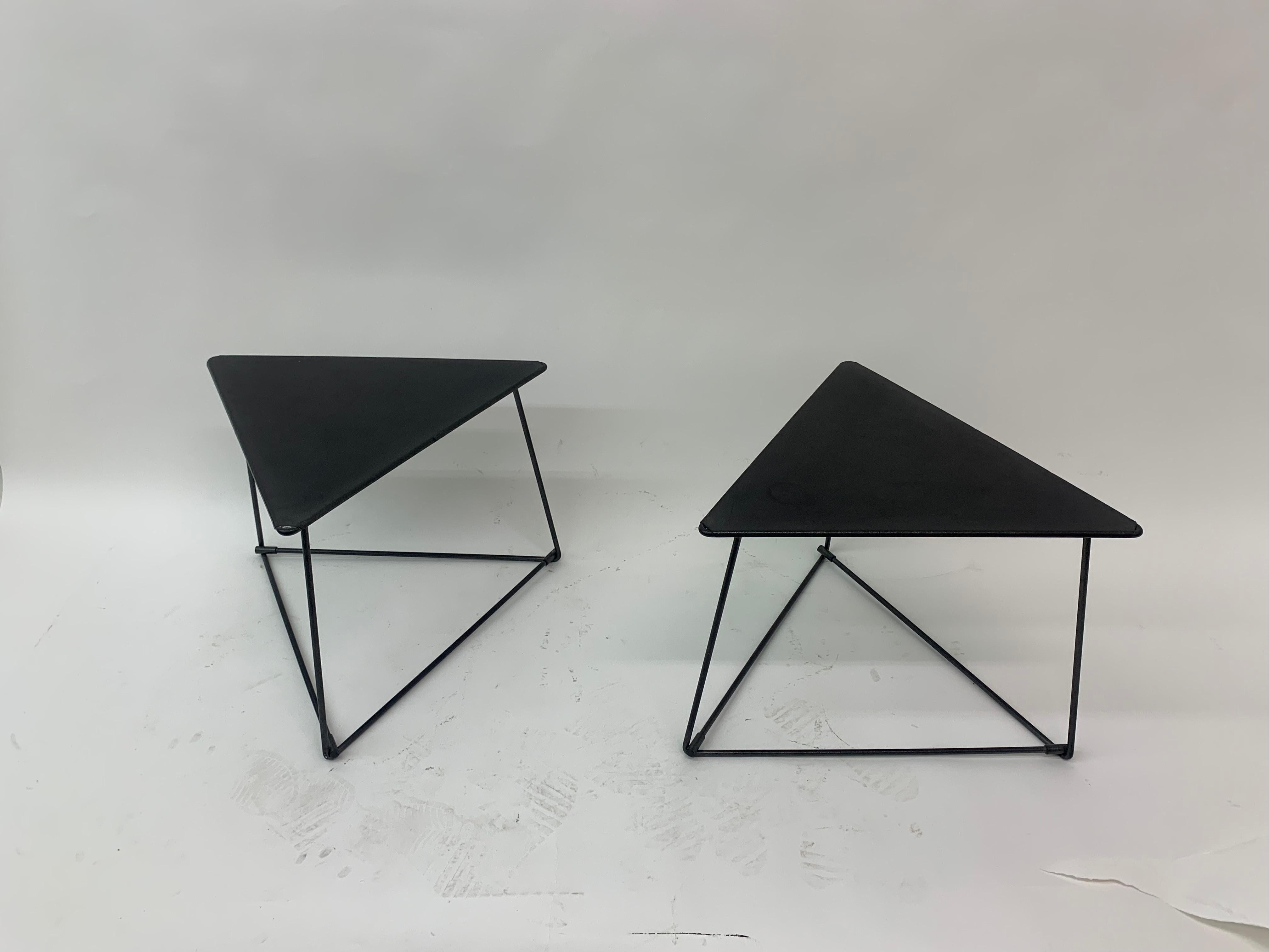 Swedish Set of 2 Modernist Triangular ‘Oti’ Side Table by Niels Gammelgaard for Ikea