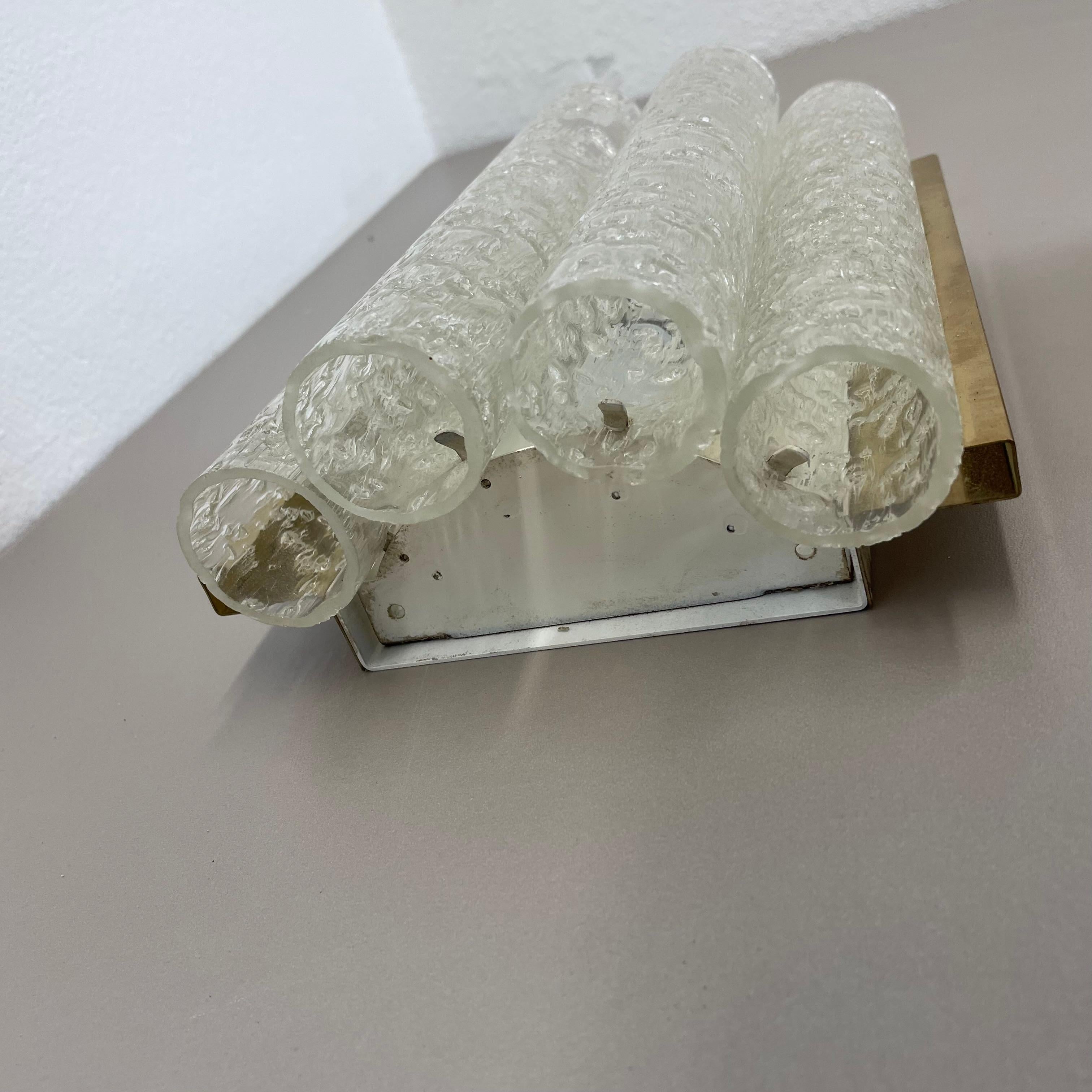 2er-Set Modernistische Wandleuchten aus Röhrenglas von DORIA Lights, Deutschland 1970er im Angebot 6