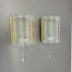 Set of 2 Modernist Vintage Tube Glass Wall Lights by DORIA Lights, Germany 1970s