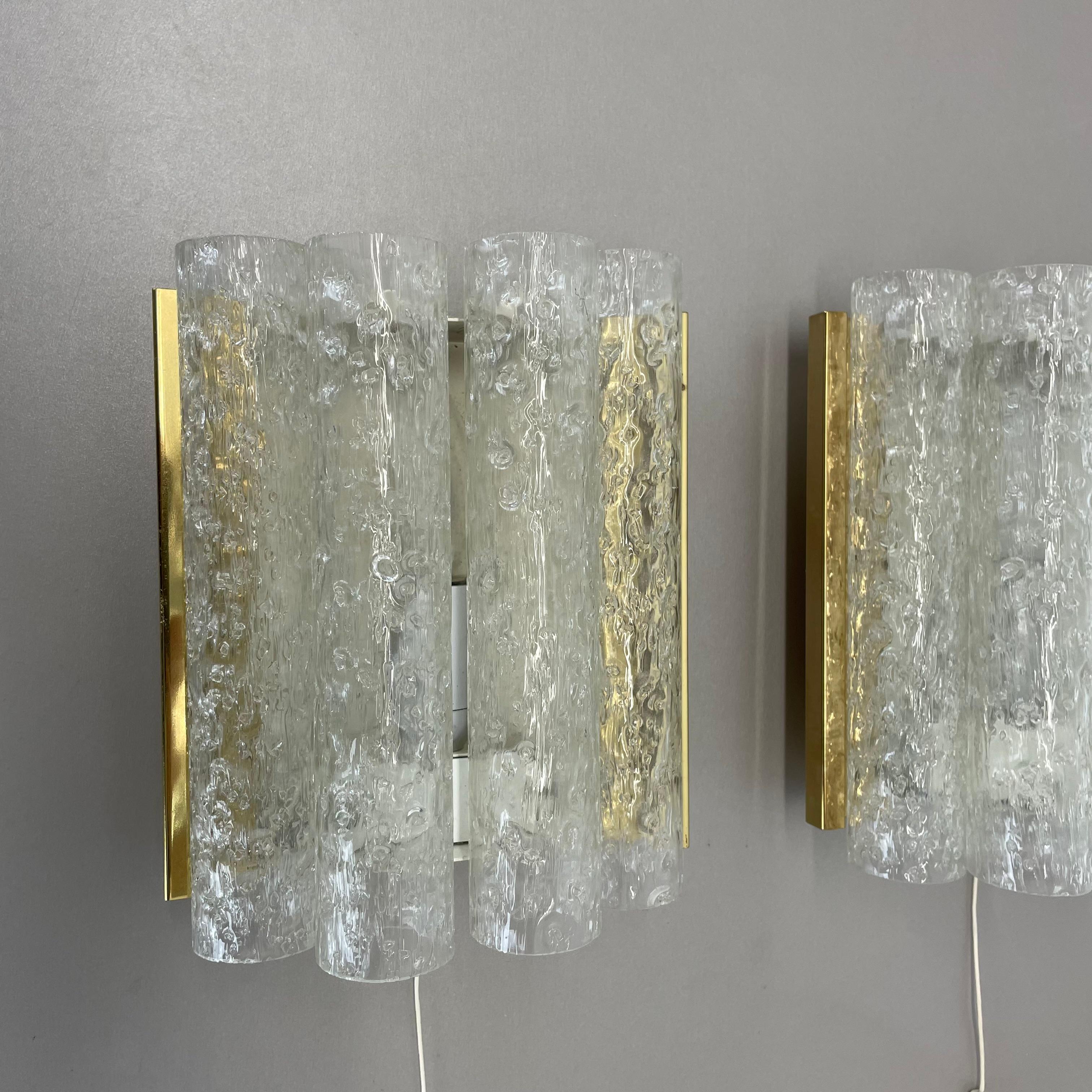 2er-Set Modernistische Wandleuchten aus Röhrenglas von DORIA Lights, Deutschland 1970er (Moderne der Mitte des Jahrhunderts) im Angebot