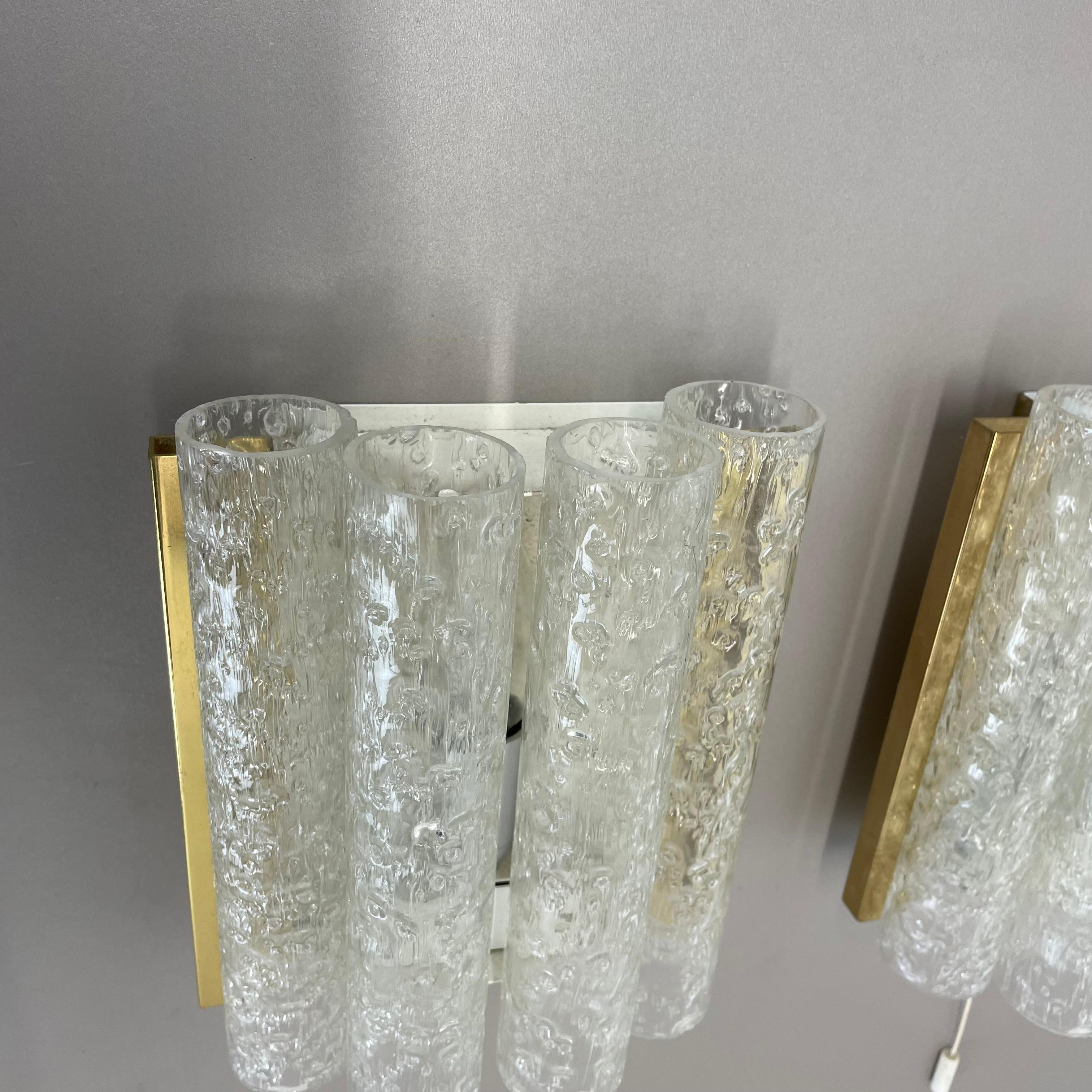 2er-Set Modernistische Wandleuchten aus Röhrenglas von DORIA Lights, Deutschland 1970er im Zustand „Gut“ im Angebot in Kirchlengern, DE