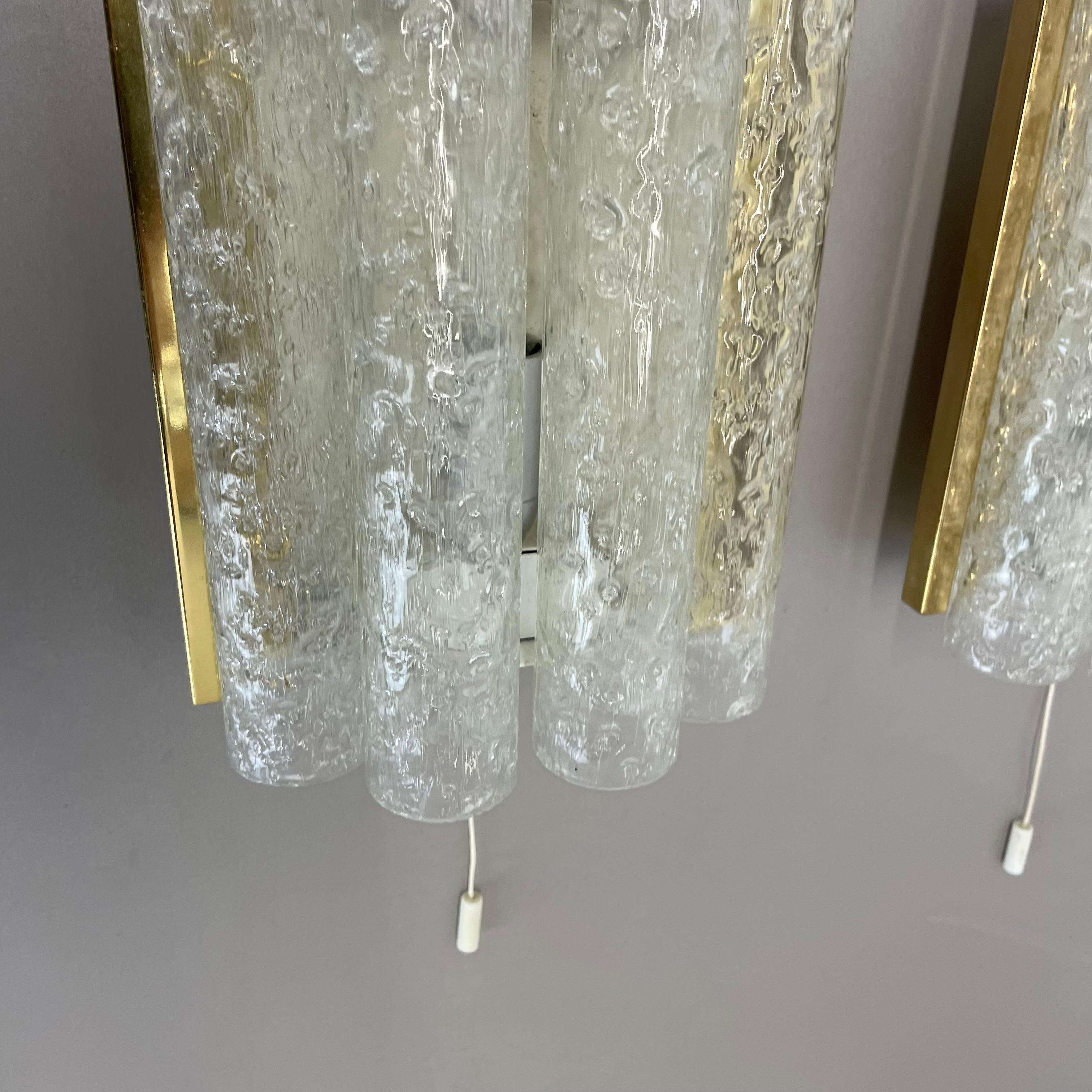 2er-Set Modernistische Wandleuchten aus Röhrenglas von DORIA Lights, Deutschland 1970er (Ende des 20. Jahrhunderts) im Angebot