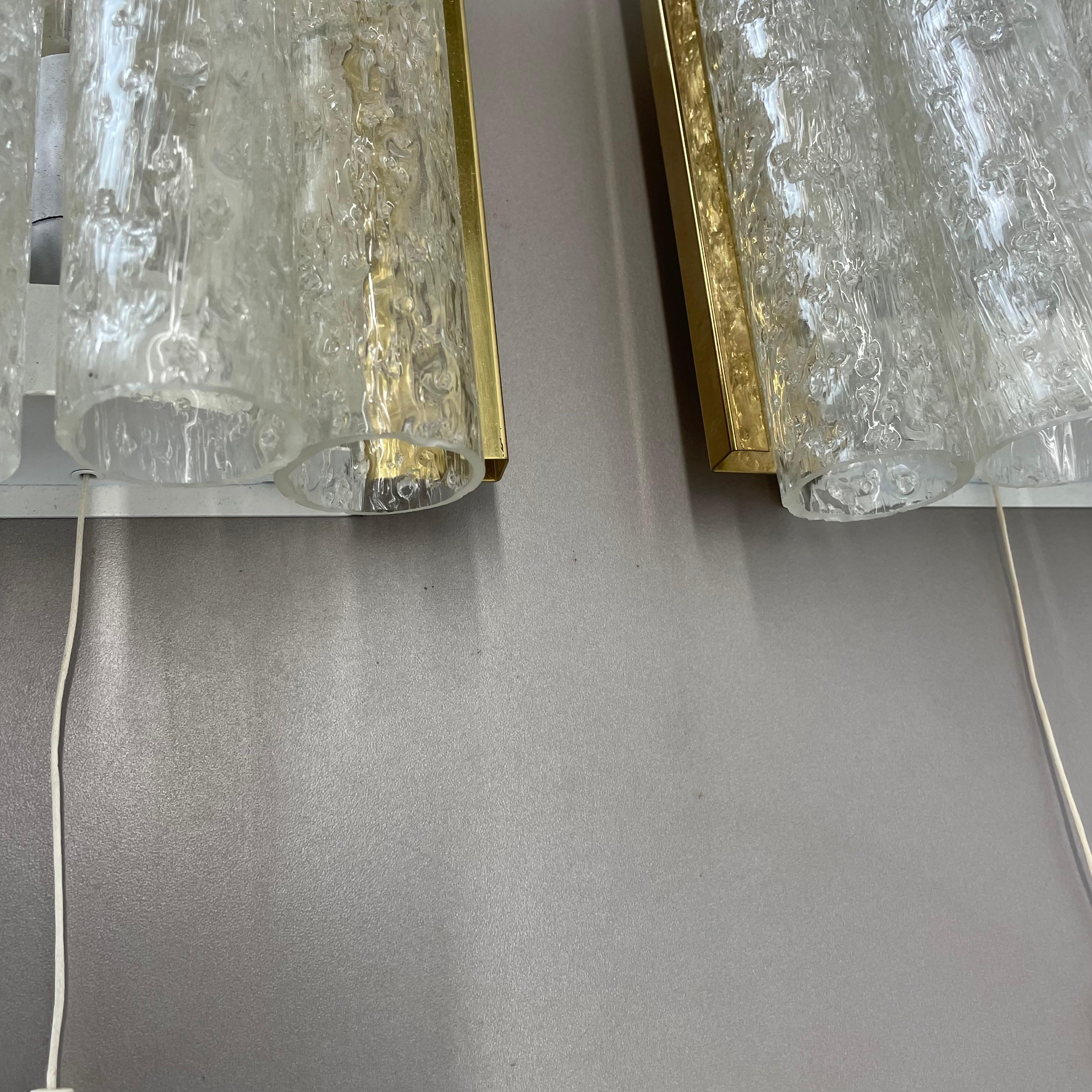 2er-Set Modernistische Wandleuchten aus Röhrenglas von DORIA Lights, Deutschland 1970er im Angebot 2