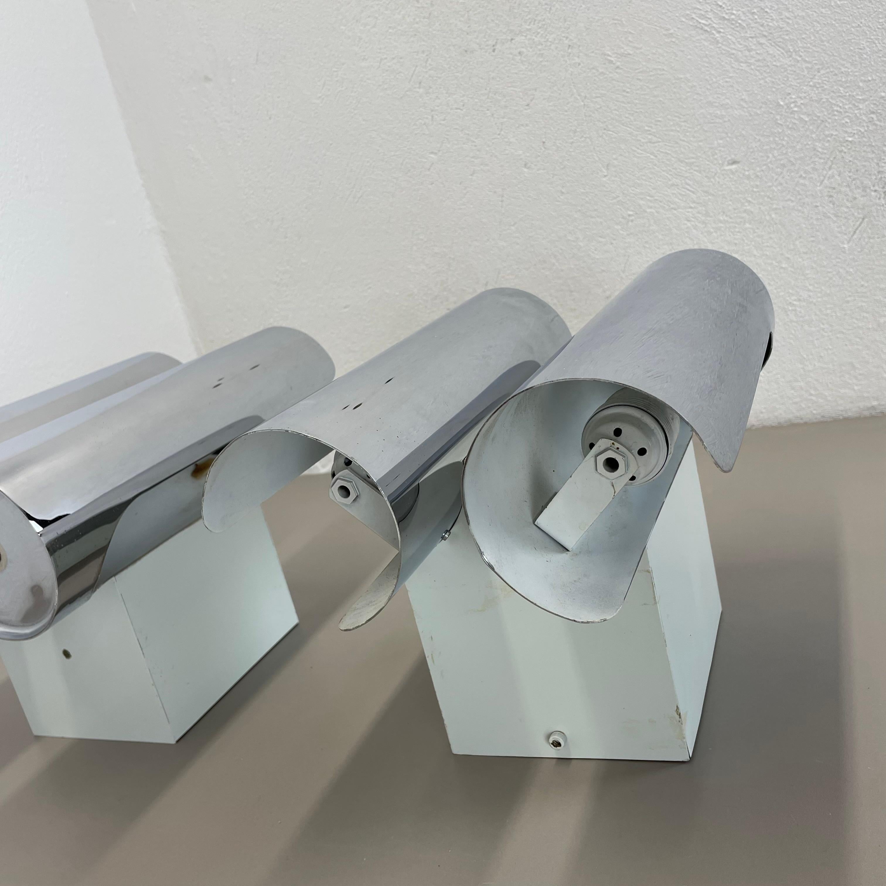 Set of 2 Modernist xxl 30cm Atomic SPACE AGE Chromed Wall Lights, Germany 1970s For Sale 6