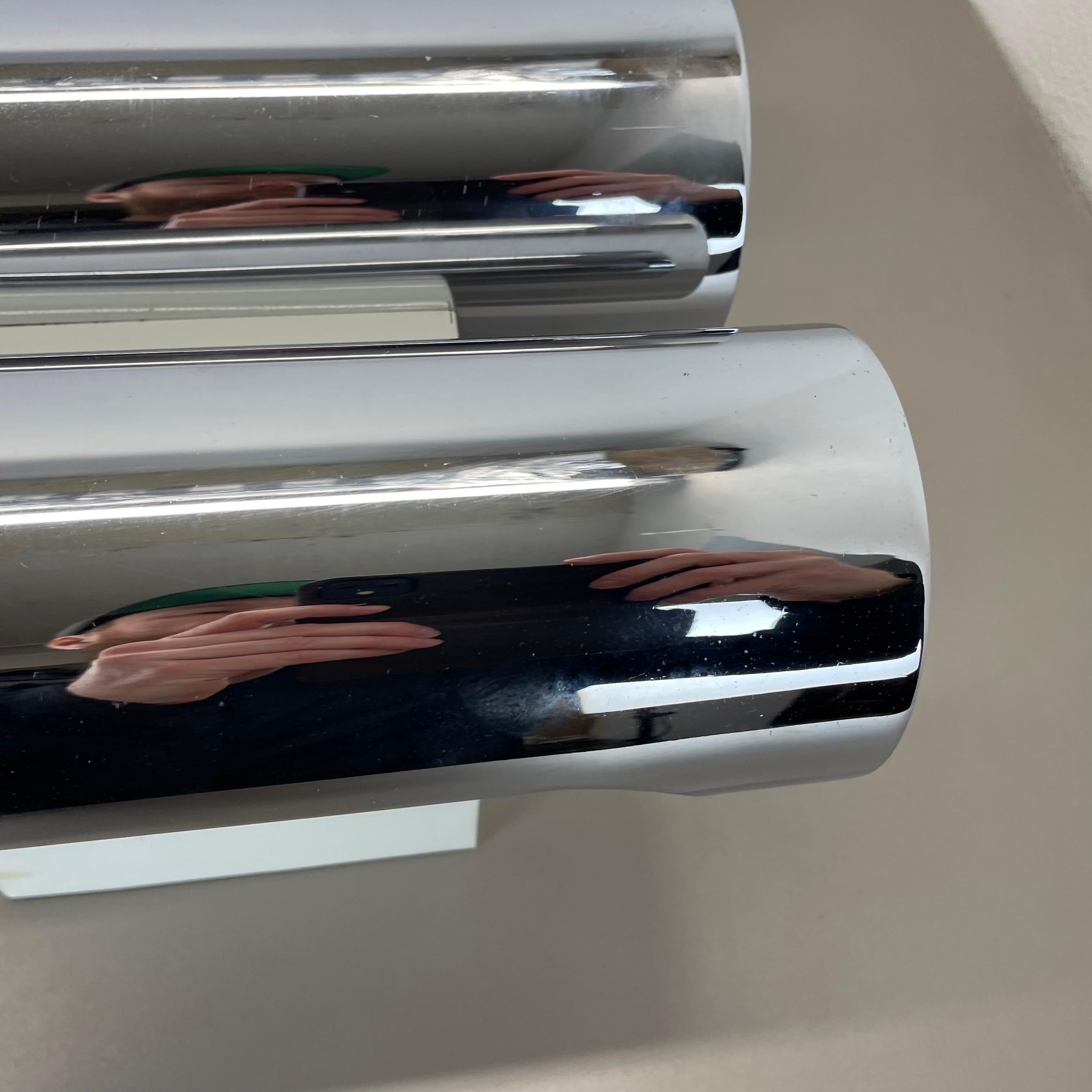 Set of 2 Modernist xxl 30cm Atomic SPACE AGE Chromed Wall Lights, Germany 1970s For Sale 2