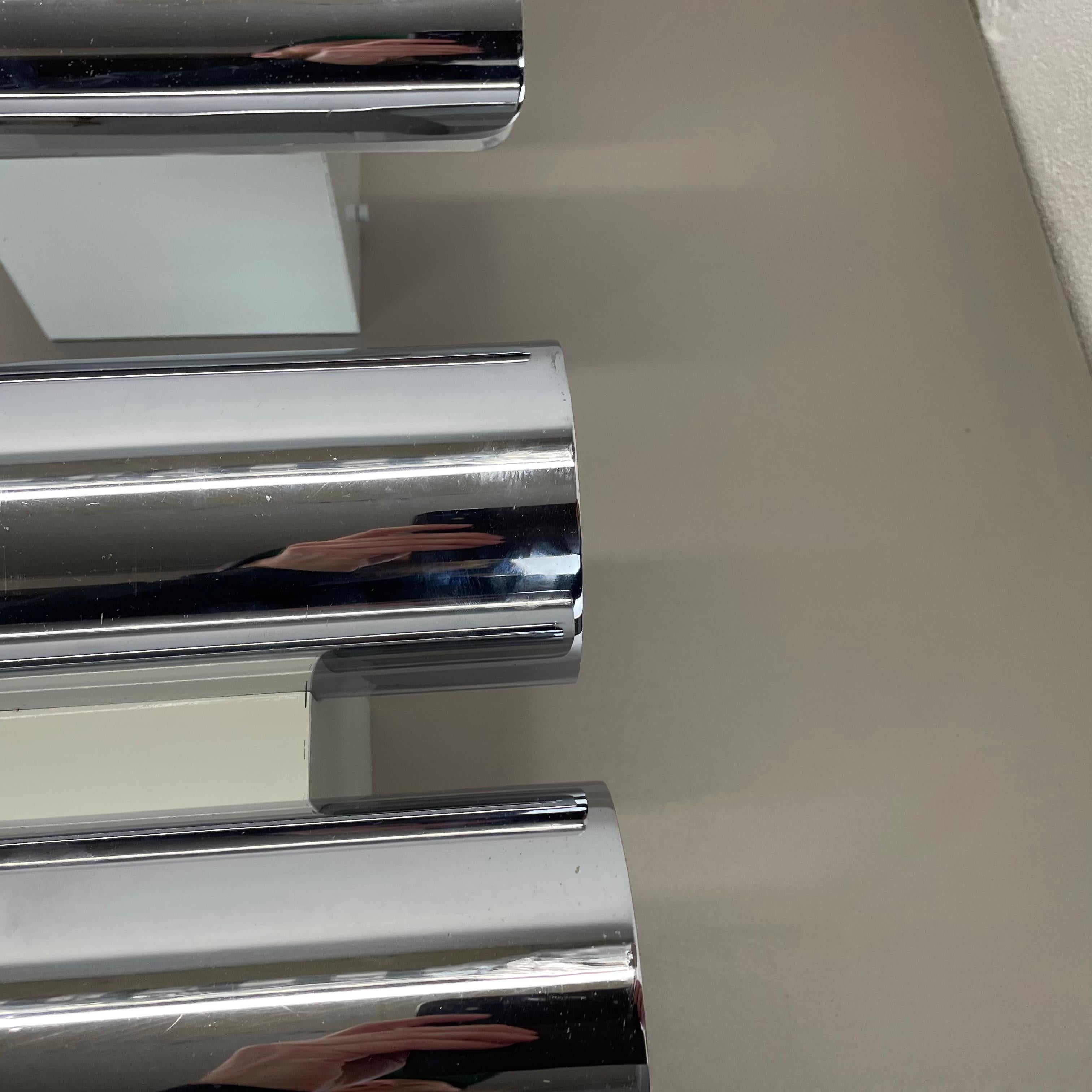 Set of 2 Modernist xxl 30cm Atomic SPACE AGE Chromed Wall Lights, Germany 1970s For Sale 3