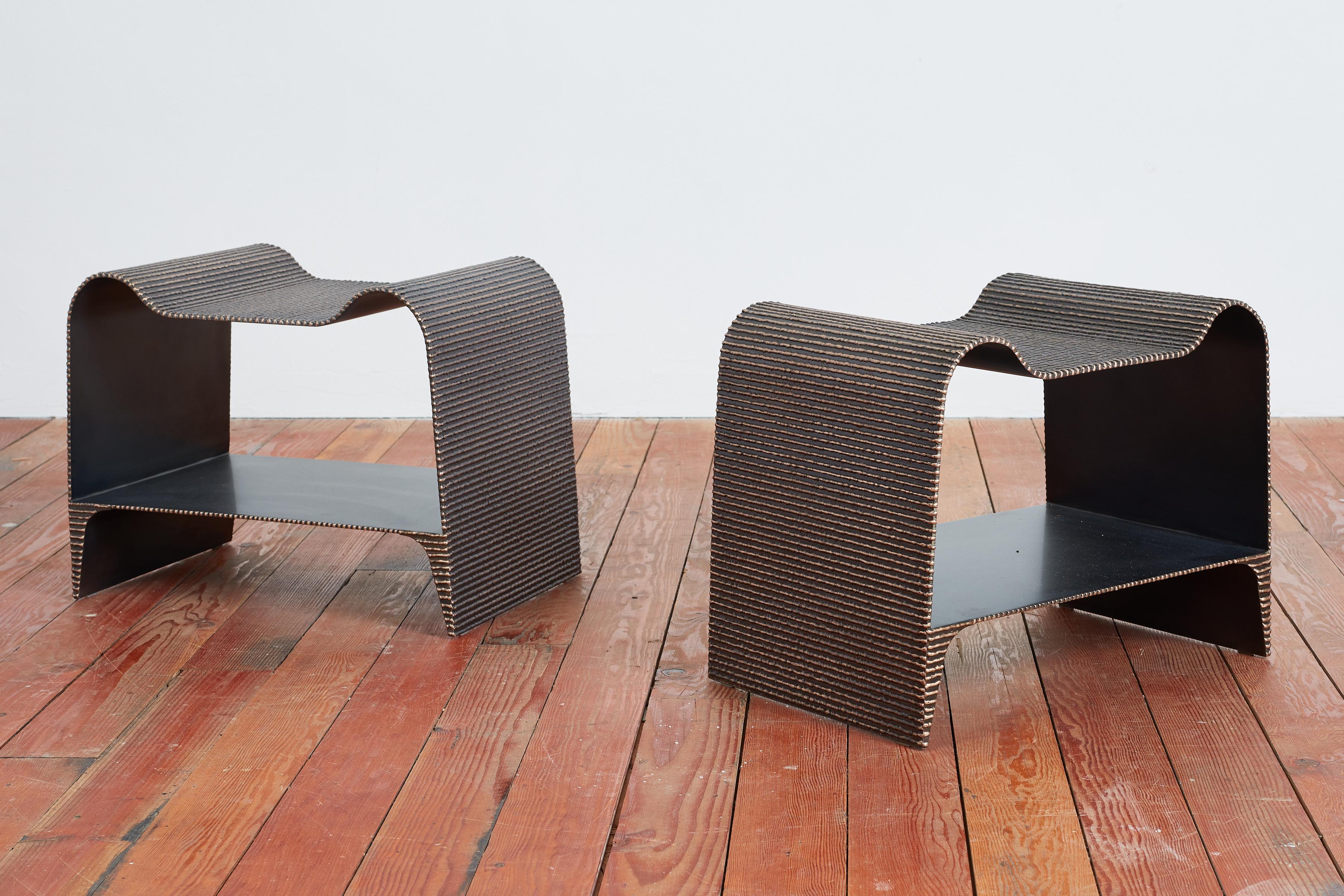 Modern Set Of 2 Molten End Tables by William Emmerson For Sale
