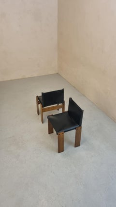 Set of 2 Monk chairs designed by Afra and Tobia Scarpa for Molteni 1974