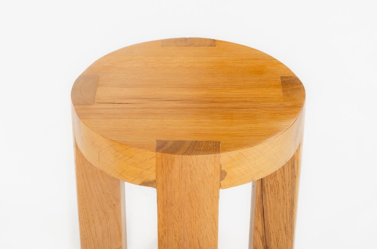 Oak Set of 2 Monolith stools in oak G44 collection For Sale