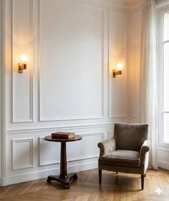 Set of 2 monumental Art Deco wall lights in blown glass and brass, Italy