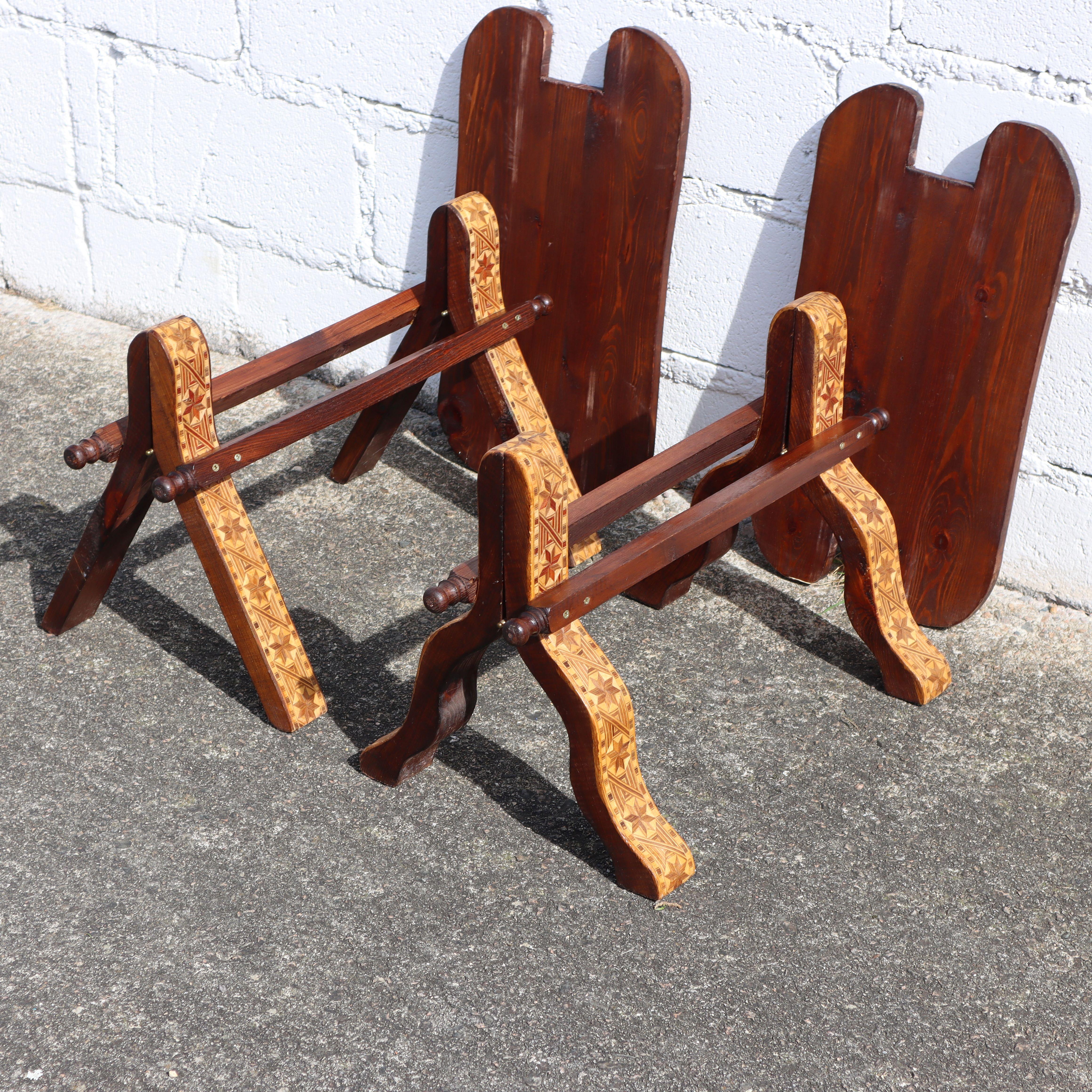 Ensemble de 2 tabourets marocains camel - Dromedar marocain-Saddle-Ottoman en vente 2