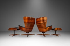 Set of 2 "Mr. Chair" Wingback Chairs w/ Ottomans by George Mulhauser, USA, 1960s