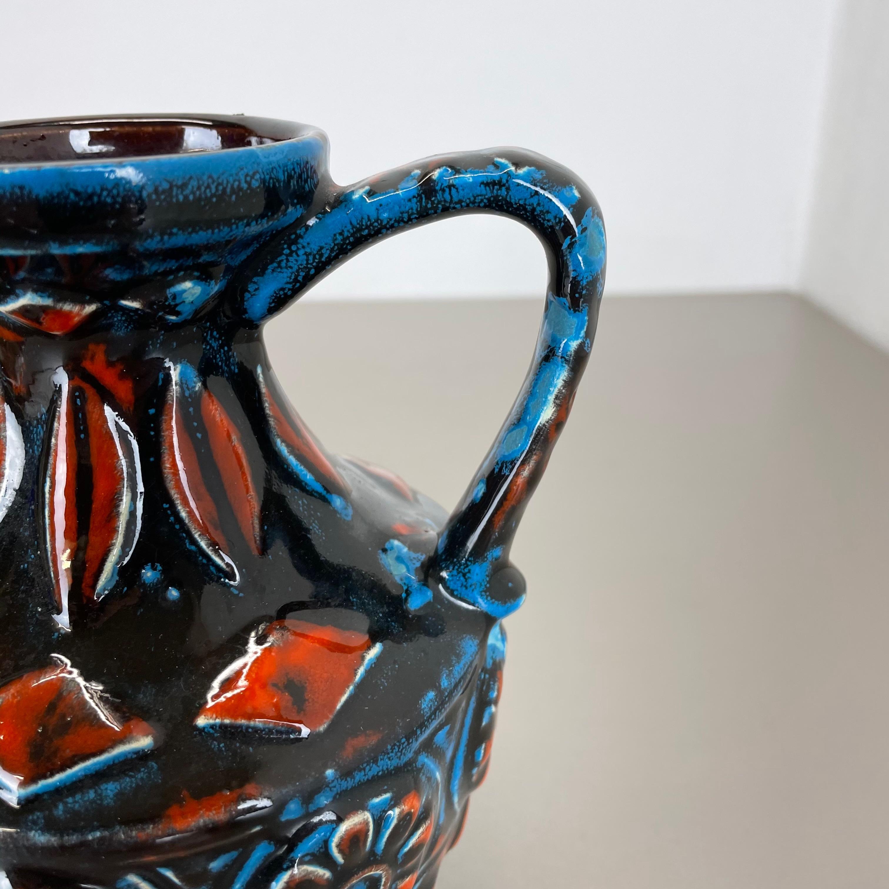 Set di 2 vasi in ceramica Op Art Lava grassa multicolore di Bay Ceramics Germania, anni '60 in vendita 3