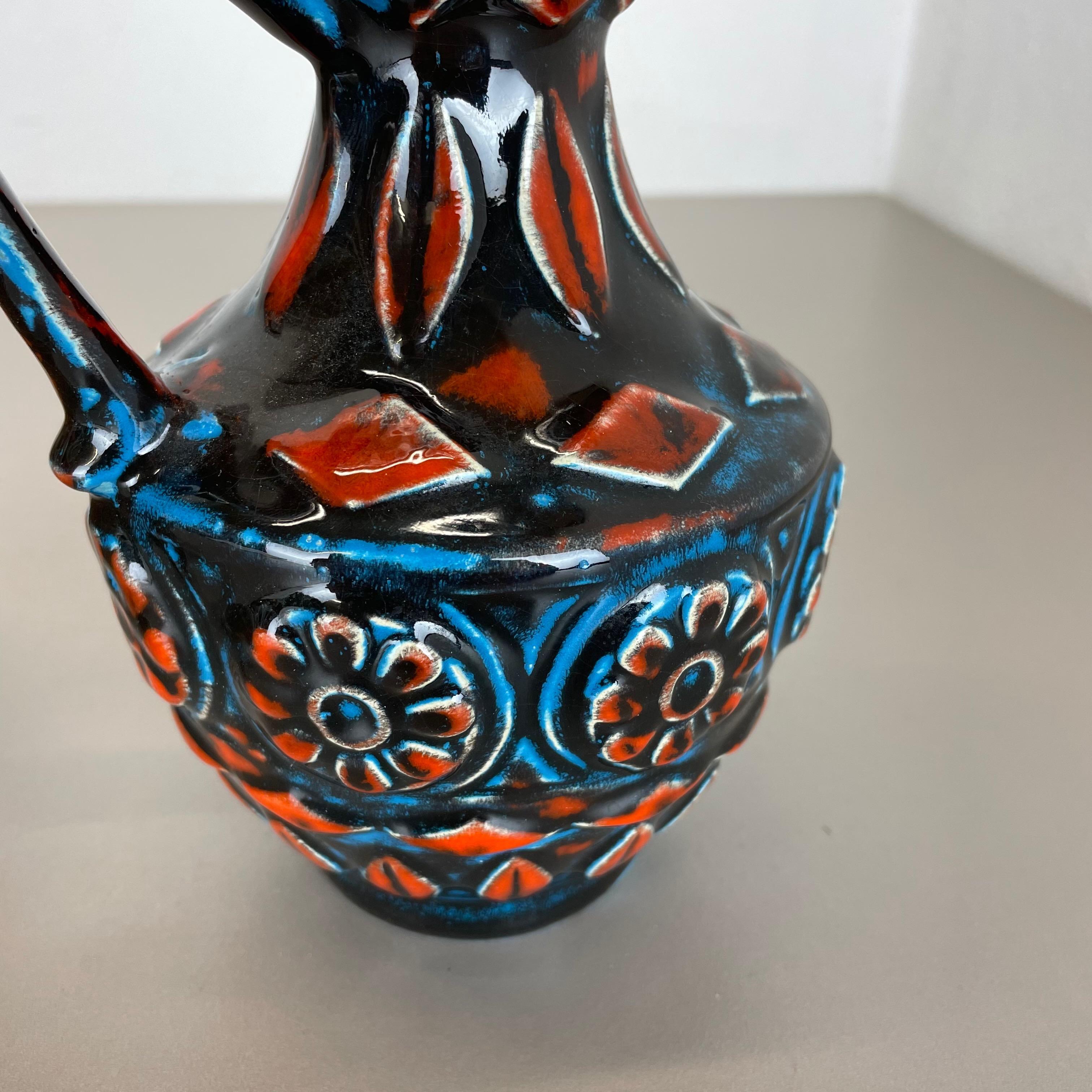 Set di 2 vasi in ceramica Op Art Lava grassa multicolore di Bay Ceramics Germania, anni '60 in vendita 5