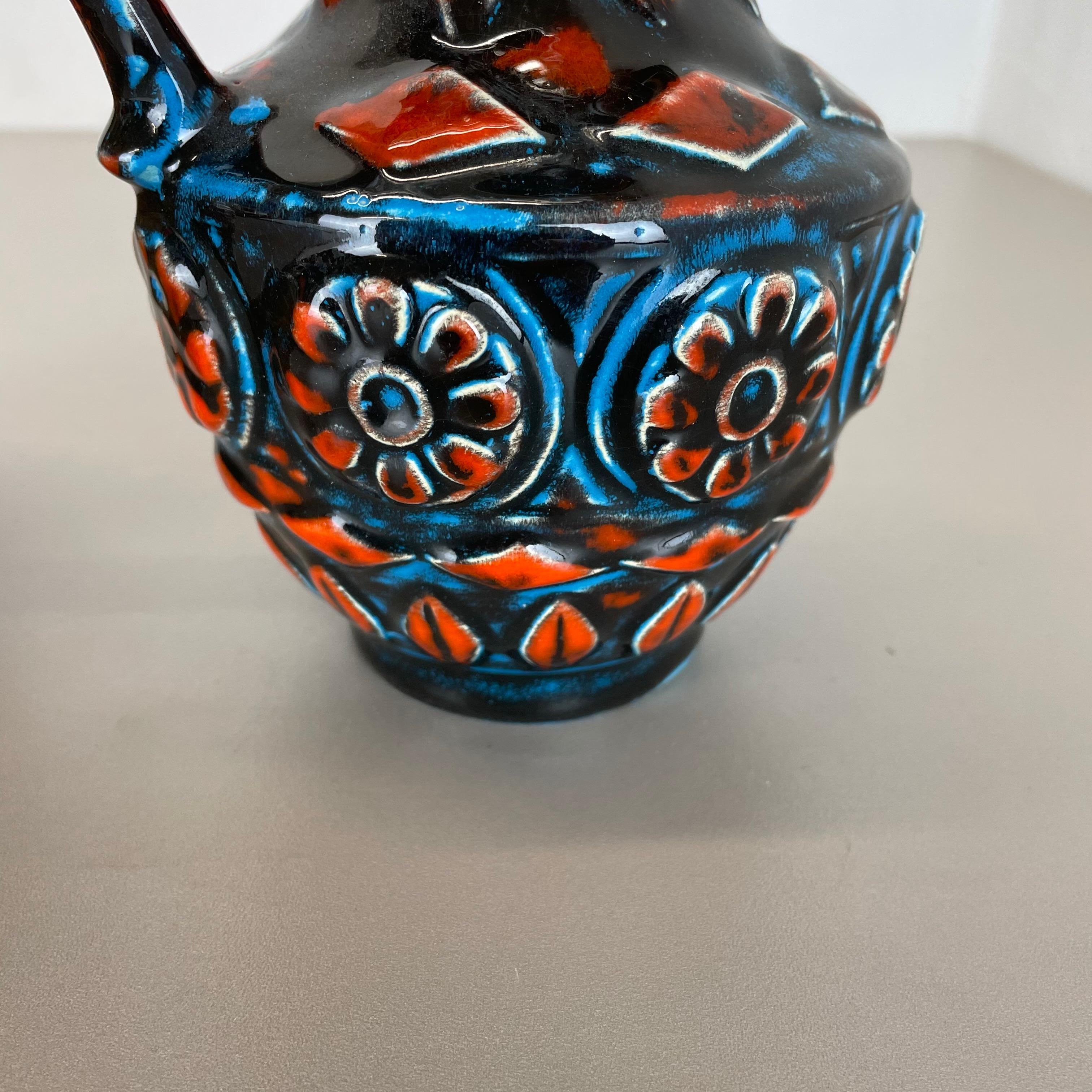 Set di 2 vasi in ceramica Op Art Lava grassa multicolore di Bay Ceramics Germania, anni '60 in vendita 6