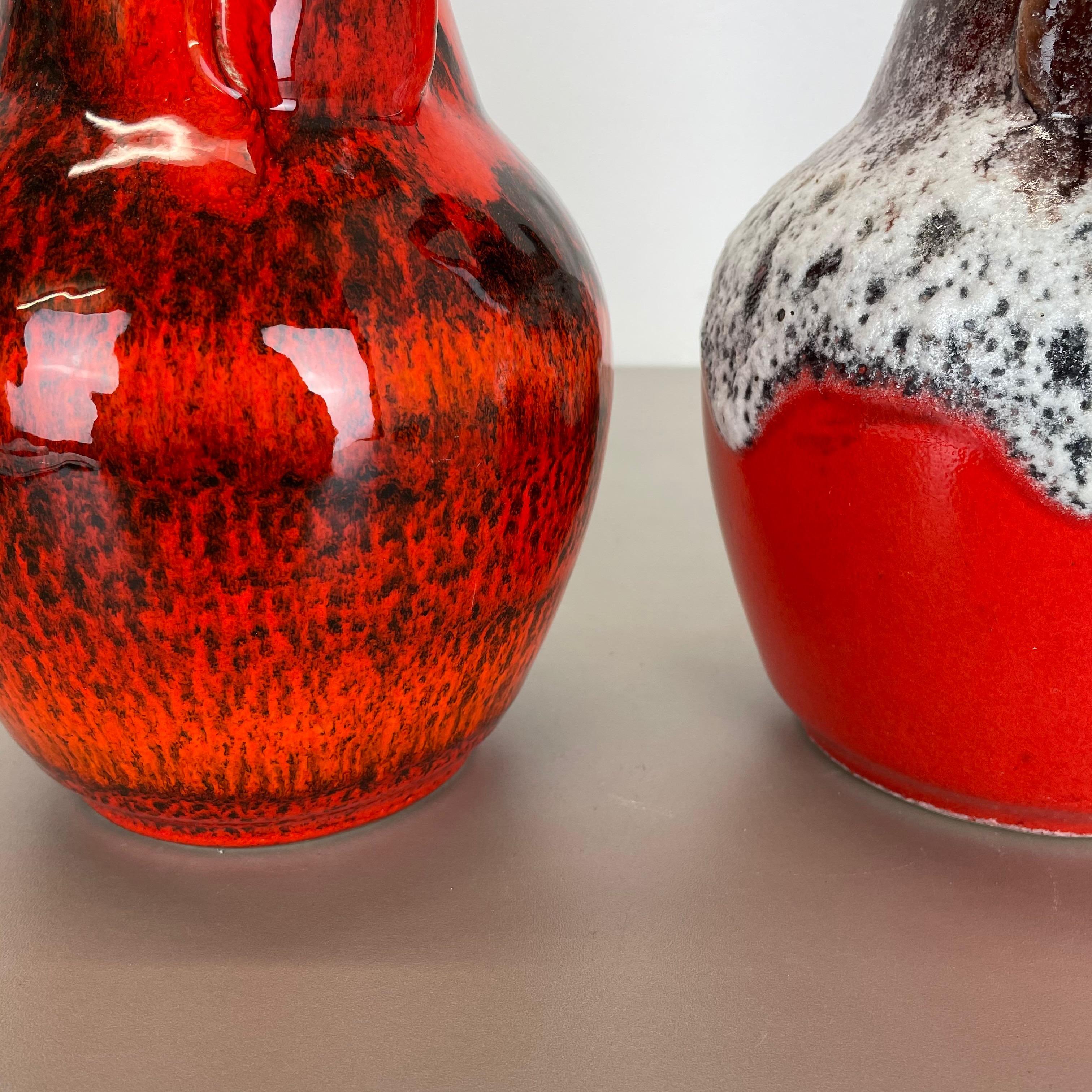 Set of 2 Multi-Color Fat Lava Op Art Pottery Vase Made Bay Ceramics, Germany 70s For Sale 8