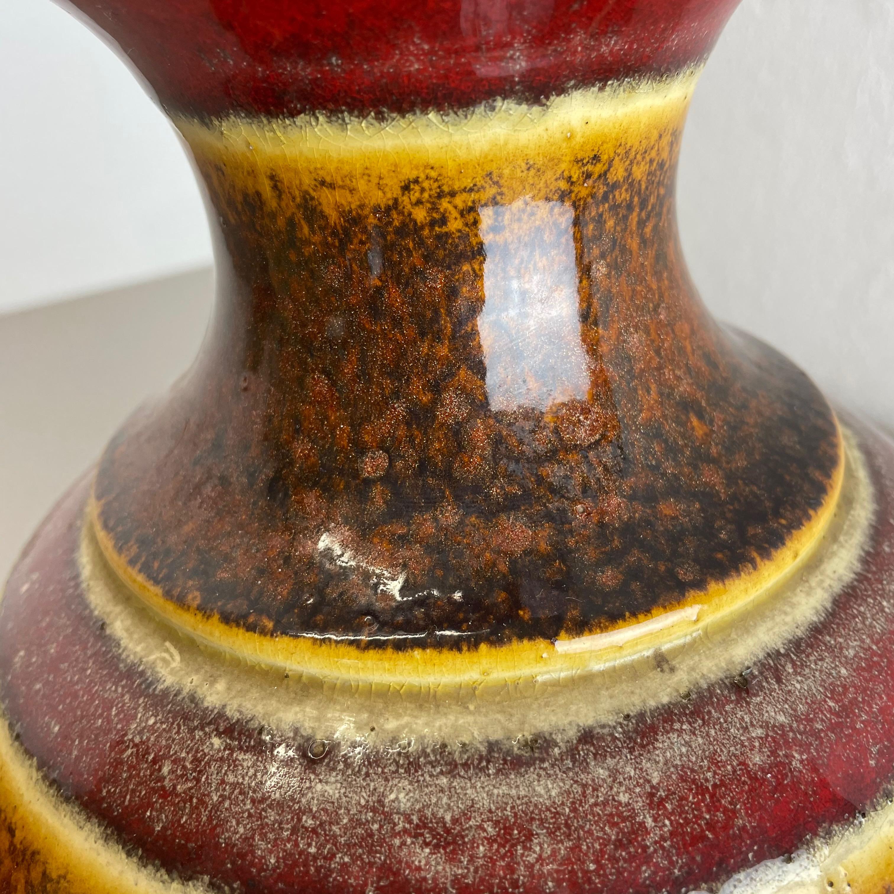 Set of 2 Multi-Color Fat Lava Op Art Pottery Vase Made Bay Ceramics, Germany For Sale 5