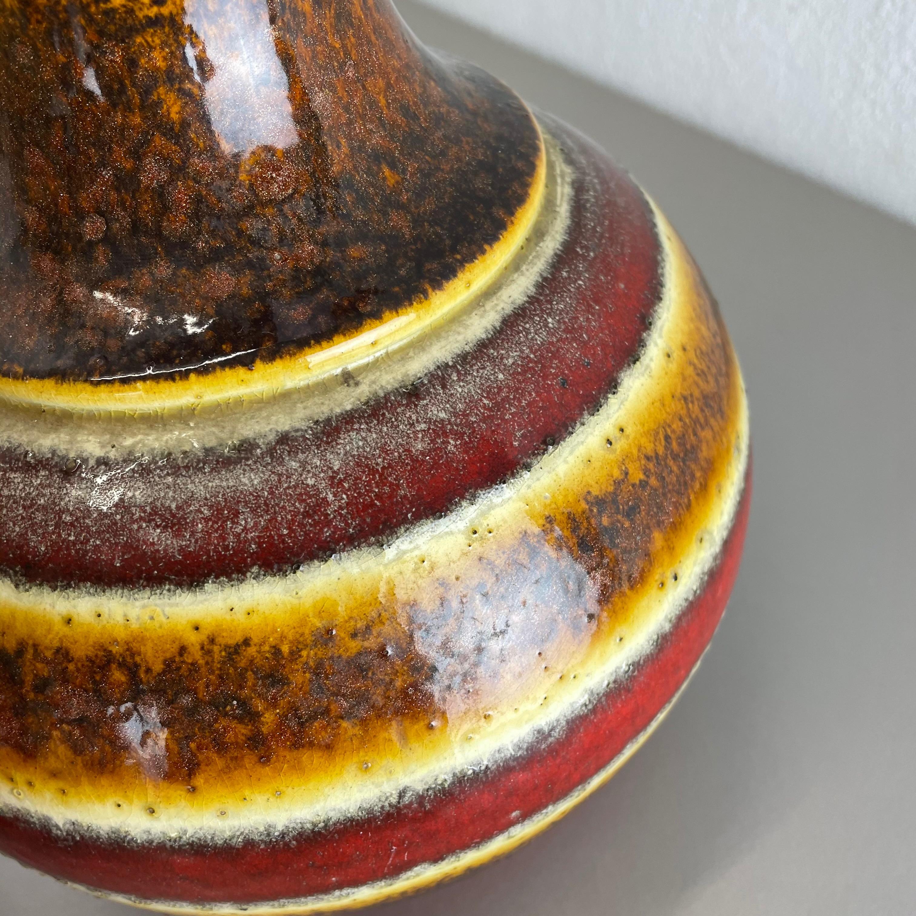 Set of 2 Multi-Color Fat Lava Op Art Pottery Vase Made Bay Ceramics, Germany For Sale 6