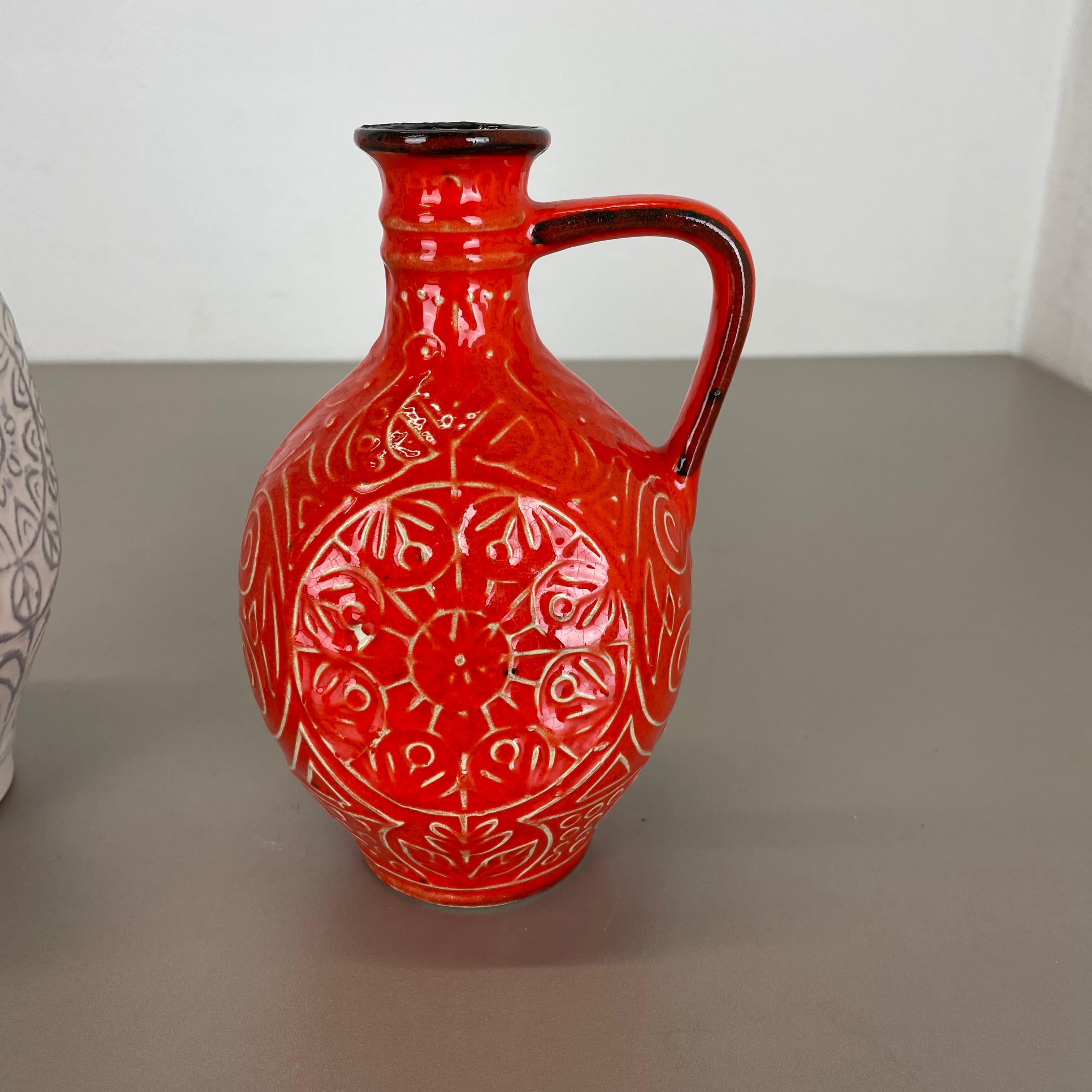 Set di 2 vasi in ceramica Op Art Multi-Color Fat Lava Made Bay Ceramics, Germania in vendita 4