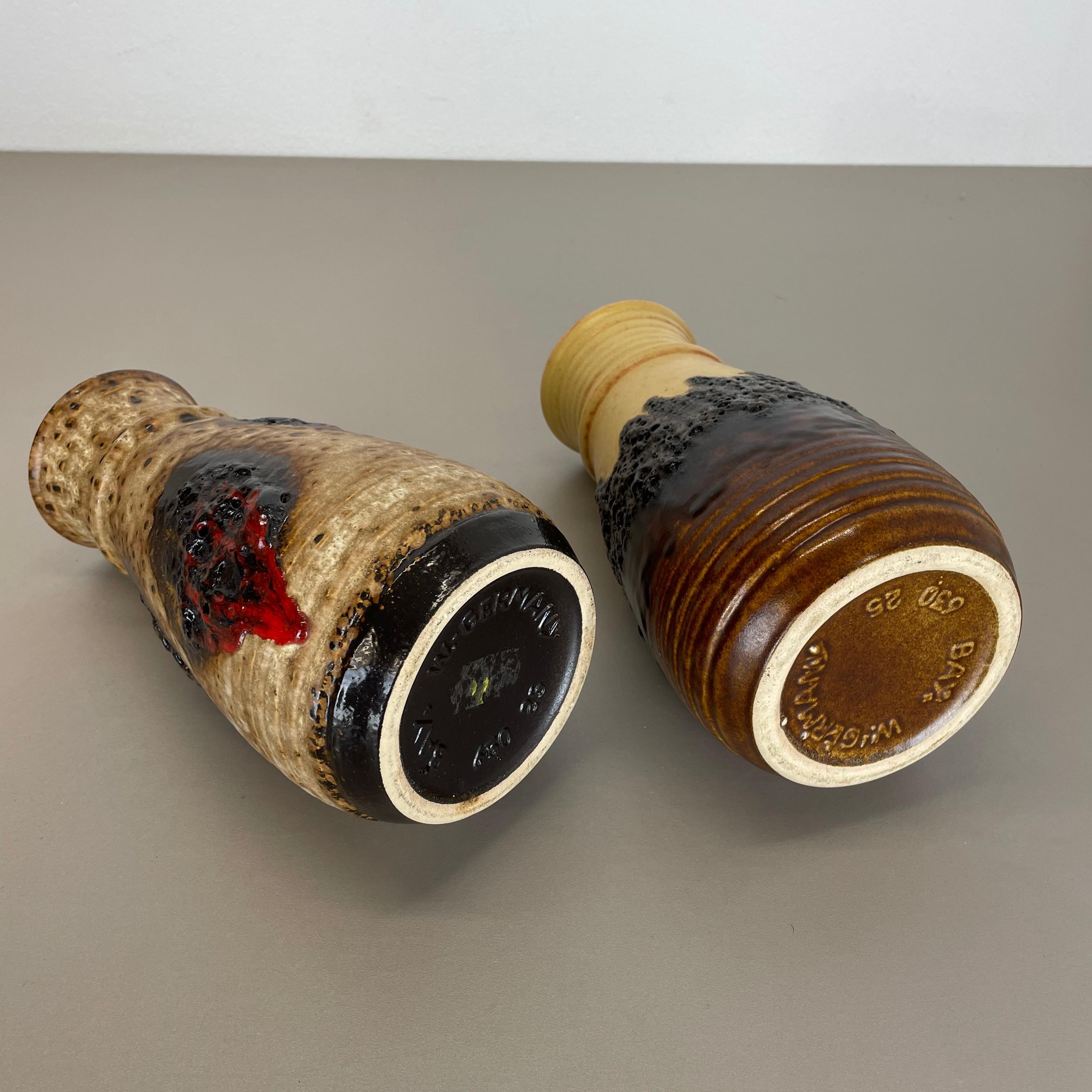 Set di 2 vasi in ceramica Op Art Multi-Color Fat Lava Made Bay Ceramics, Germania in vendita 8