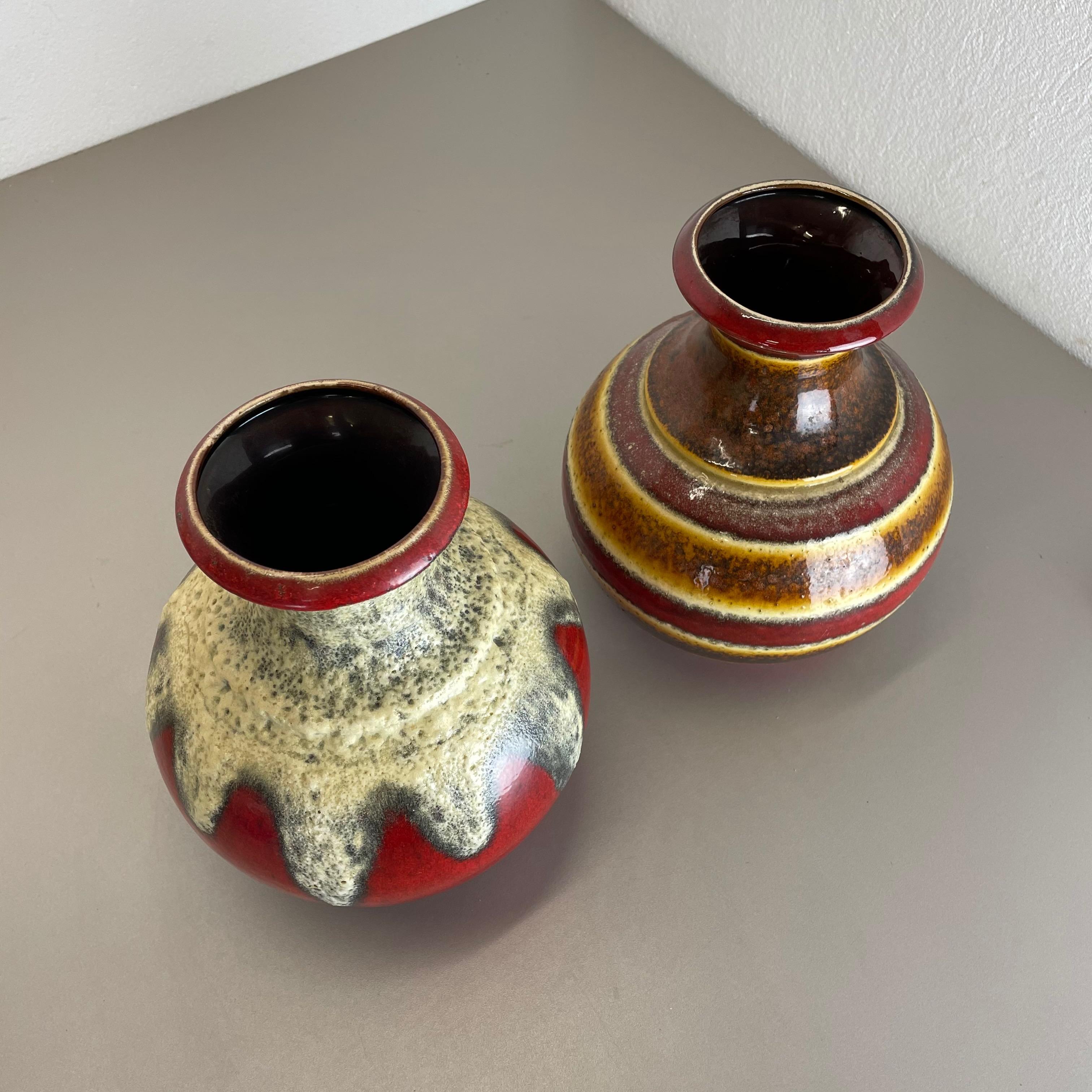 Set di 2 vasi in ceramica Op Art Multi-Color Fat Lava Made Bay Ceramics, Germania in vendita 8