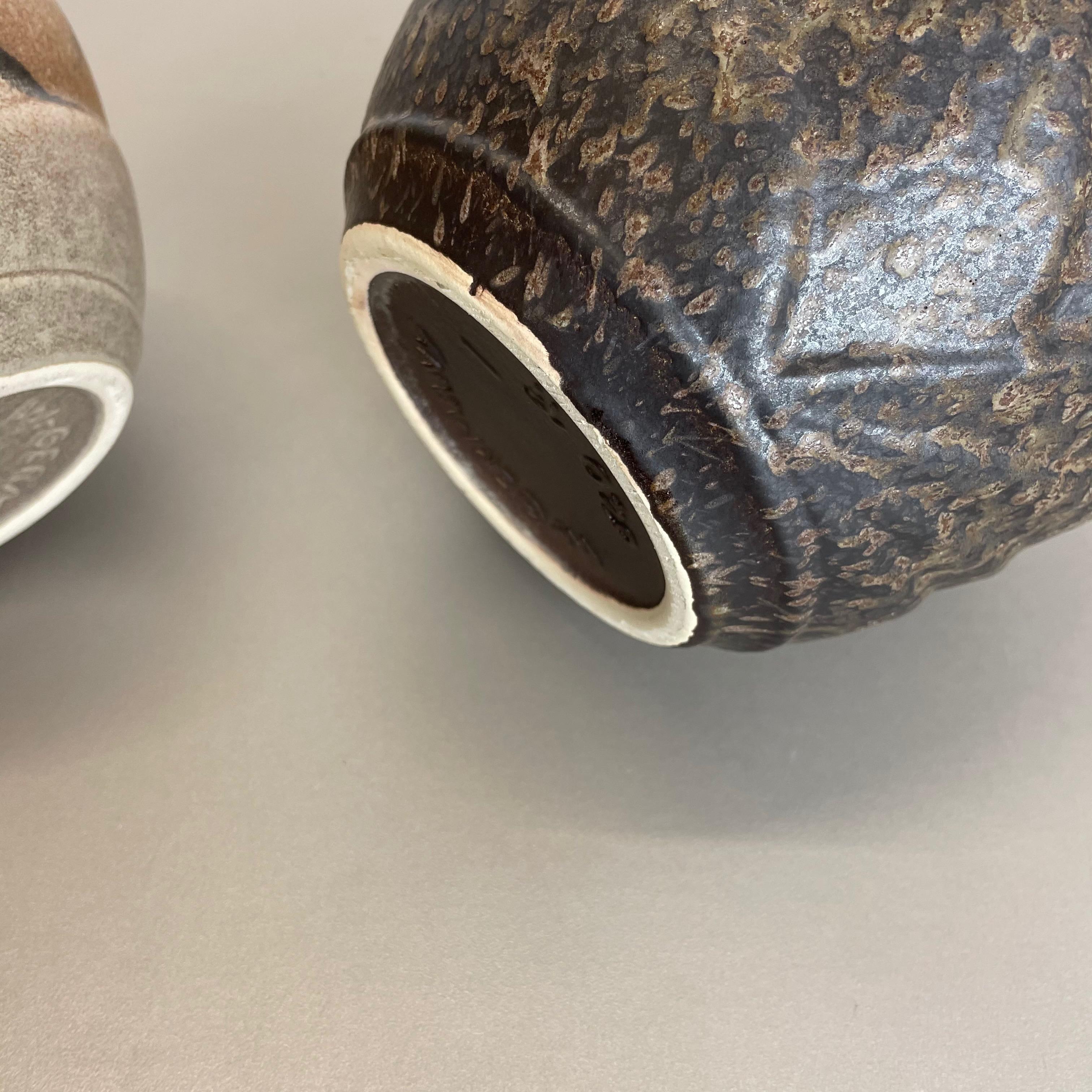 Set of 2 Multi-Color Fat Lava Op Art Pottery Vase Made Bay Ceramics, Germany 11