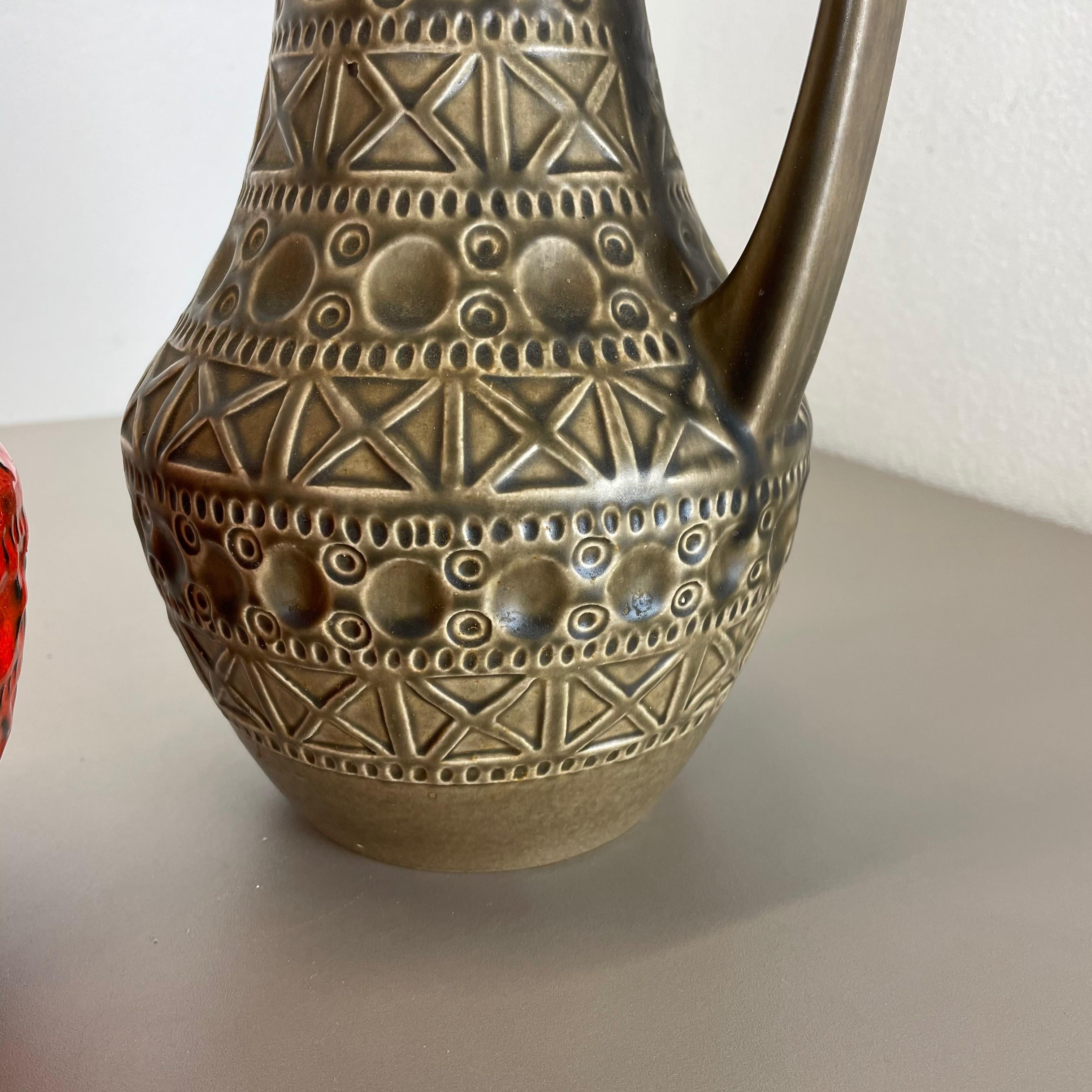 Ensemble de 2 vases en poterie d'art optique lave grasse multicolore fabriqués en céramique de Bay, Allemagne en vente 9