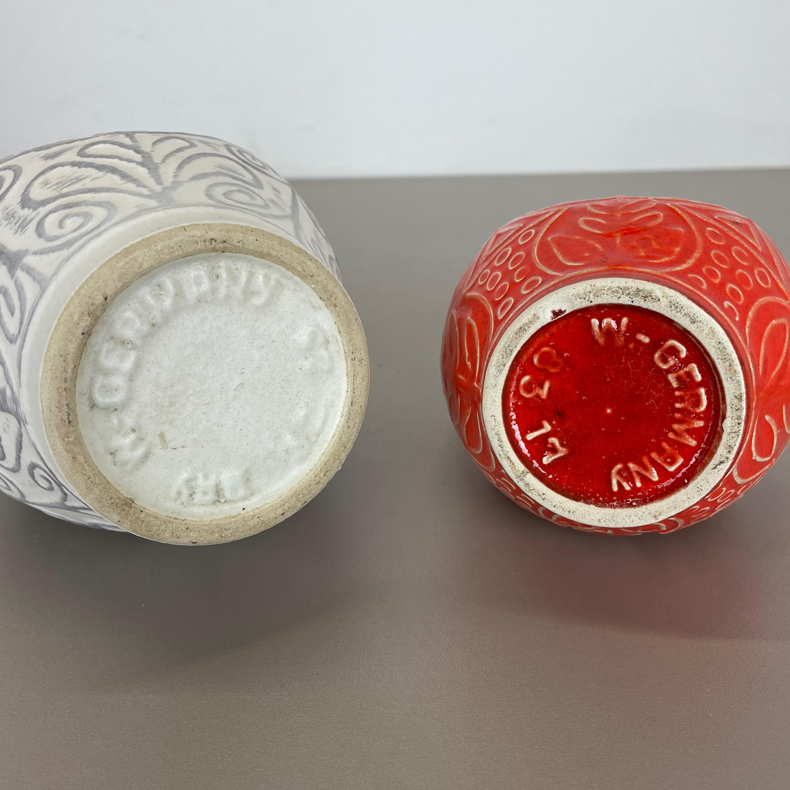 Set di 2 vasi in ceramica Op Art Multi-Color Fat Lava Made Bay Ceramics, Germania in vendita 11