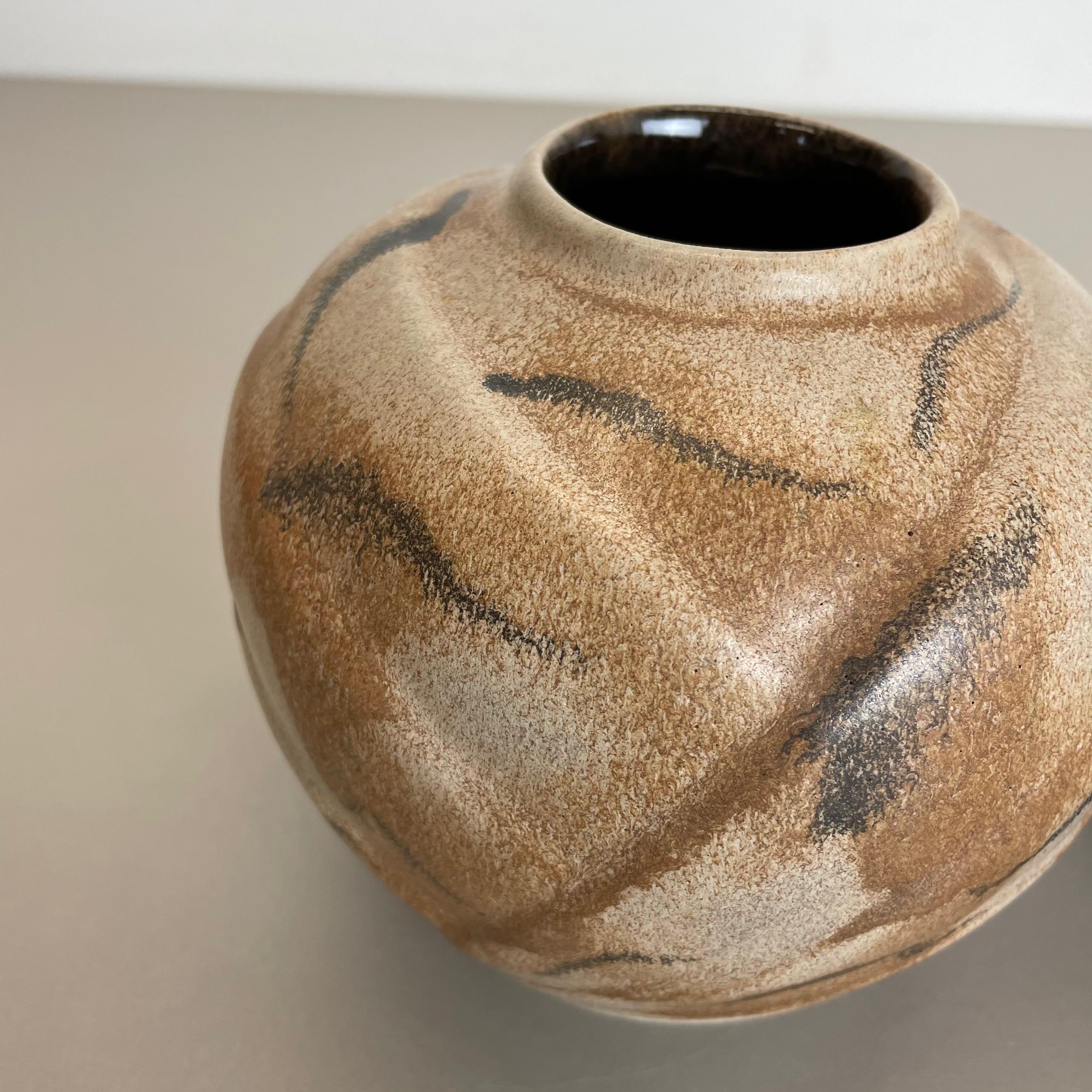 Set of 2 Multi-Color Fat Lava Op Art Pottery Vase Made Bay Ceramics, Germany 1