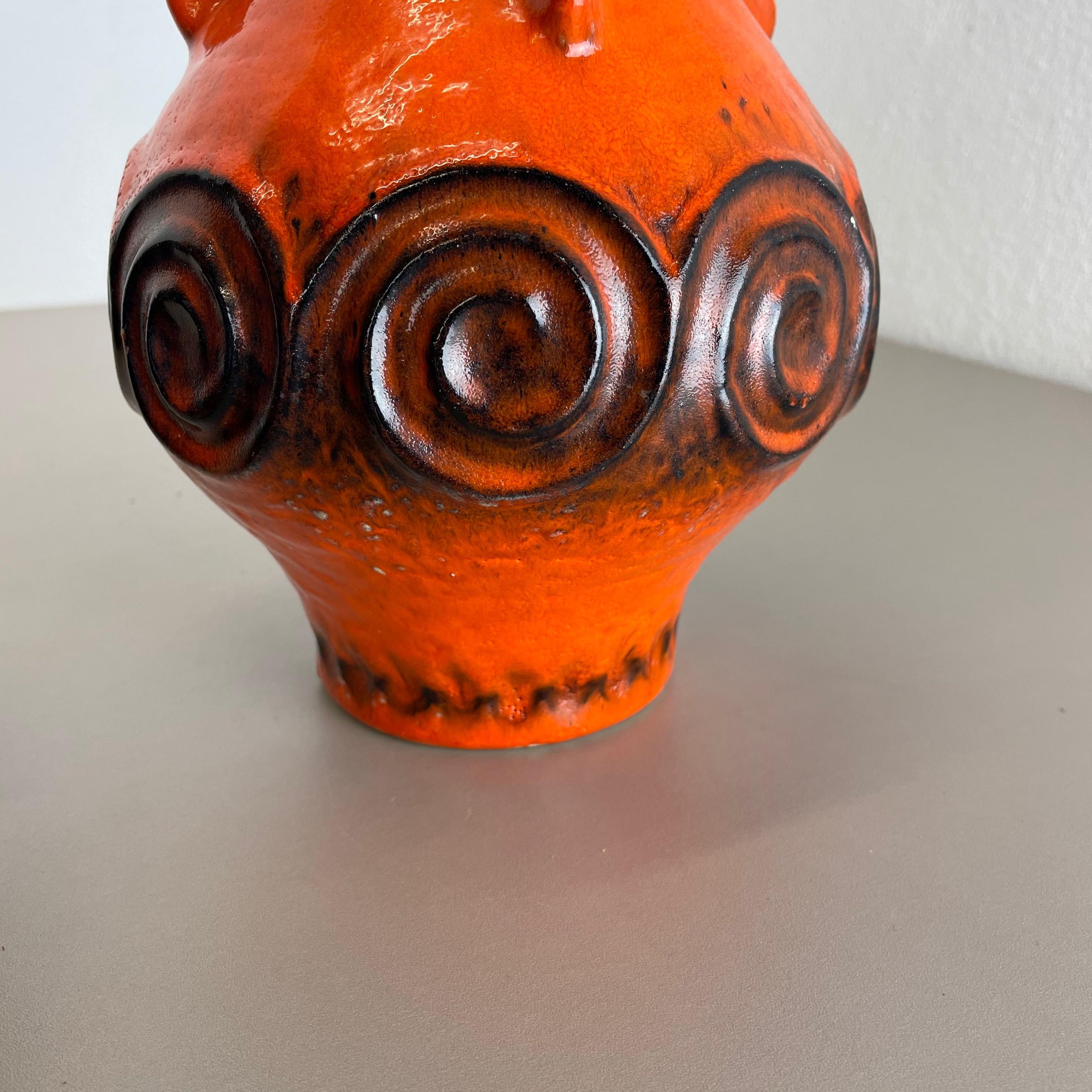 Ensemble de 2 vases en poterie d'art optique lave grasse multicolore fabriqués par JASBA Ceramics Allemagne en vente 3