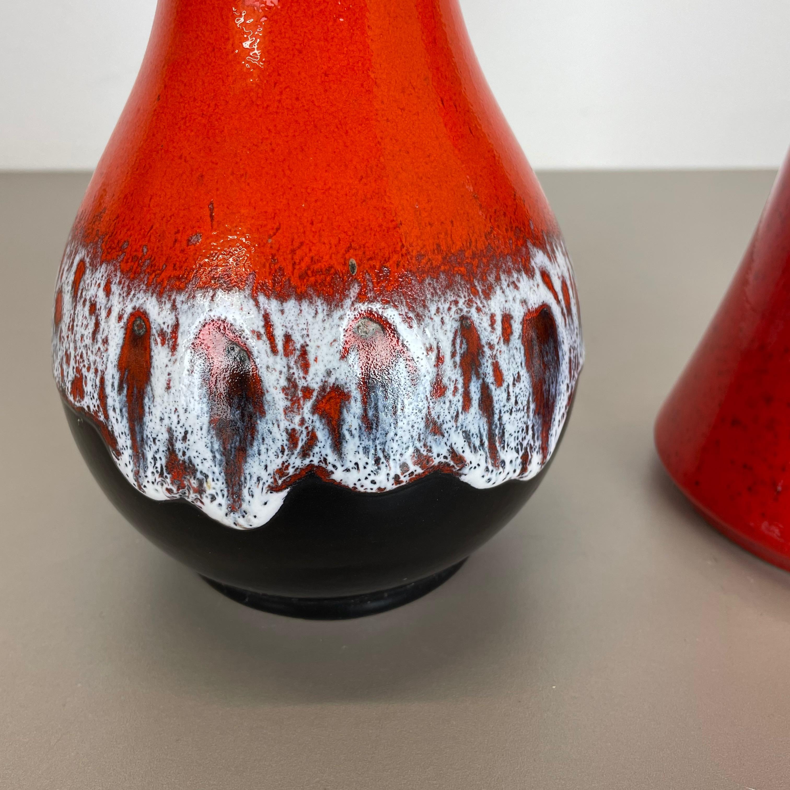 2er-Set mehrfarbige Lava-Vase aus Op-Art-Keramik von JASBA Ceramics, Deutschland im Angebot 5