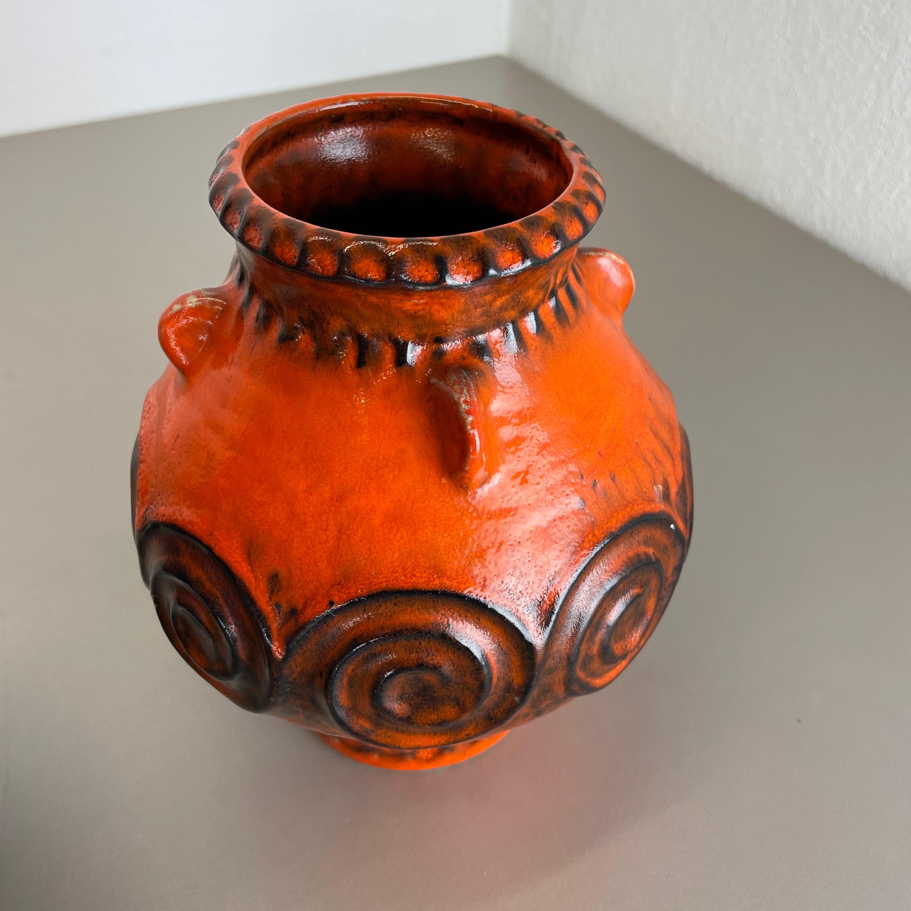 Ensemble de 2 vases en poterie d'art optique lave grasse multicolore fabriqués par JASBA Ceramics Allemagne en vente 4