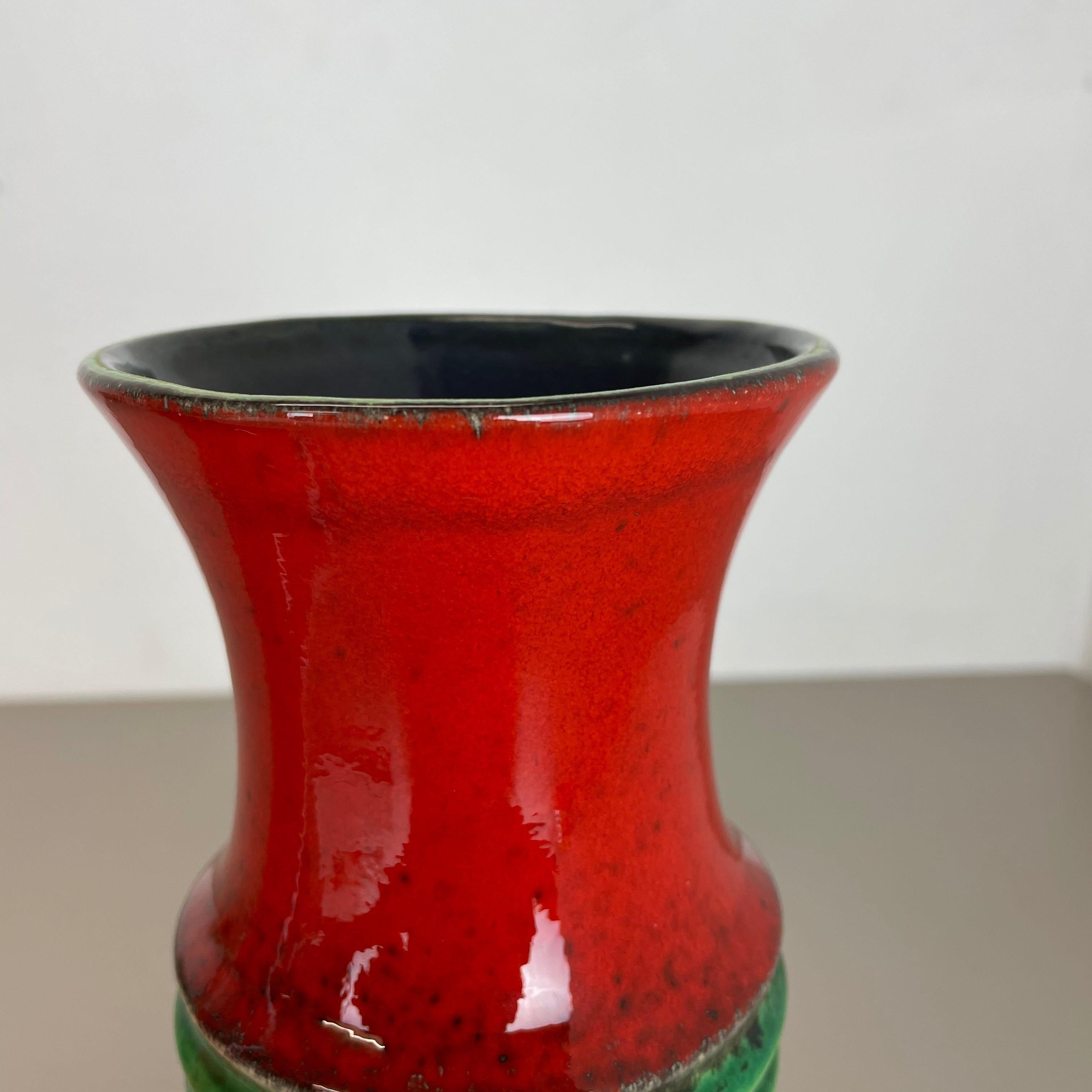 Ensemble de 2 vases en poterie d'art optique lave grasse multicolore fabriqués par JASBA Ceramics Allemagne en vente 6