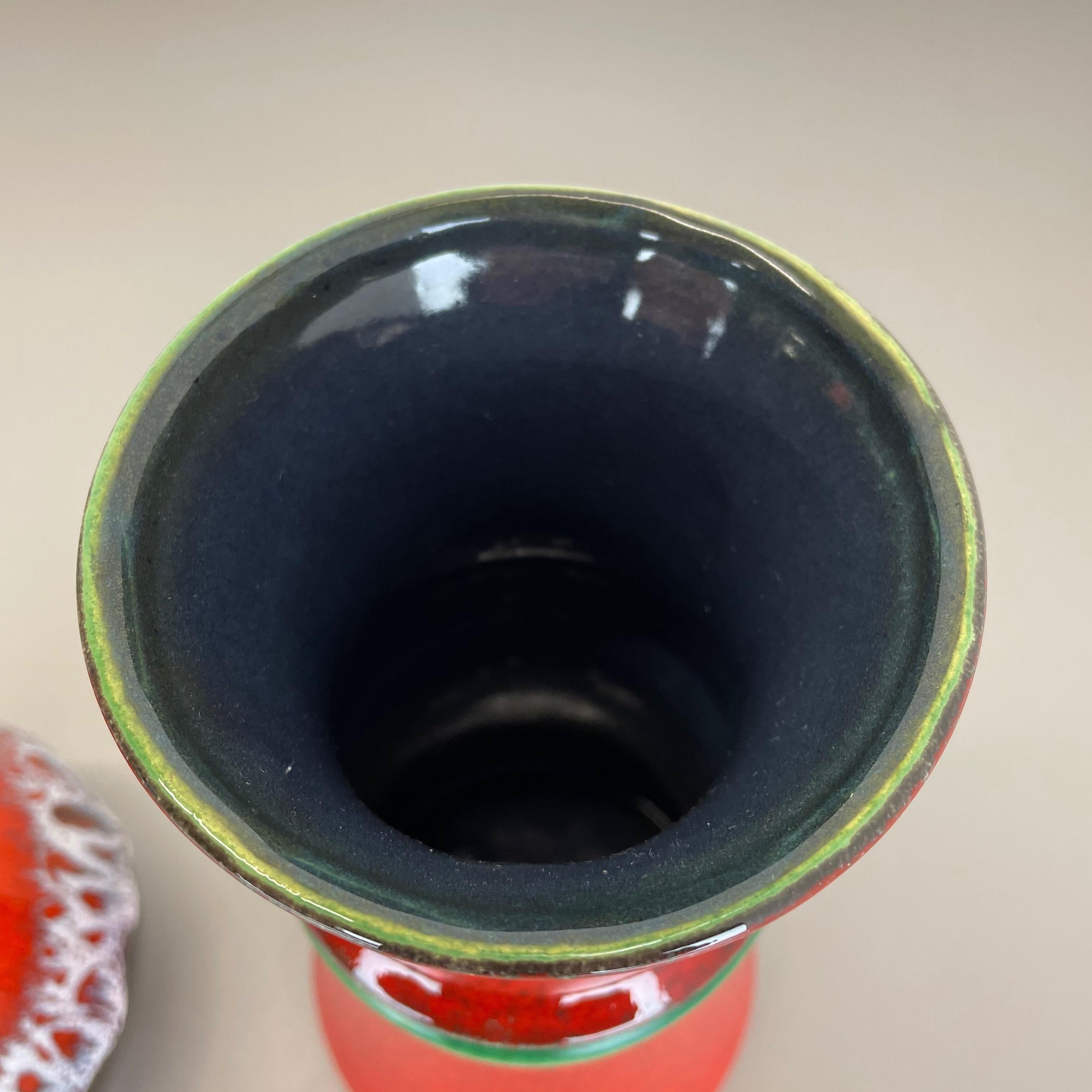 2er-Set mehrfarbige Lava-Vase aus Op-Art-Keramik von JASBA Ceramics, Deutschland im Angebot 9