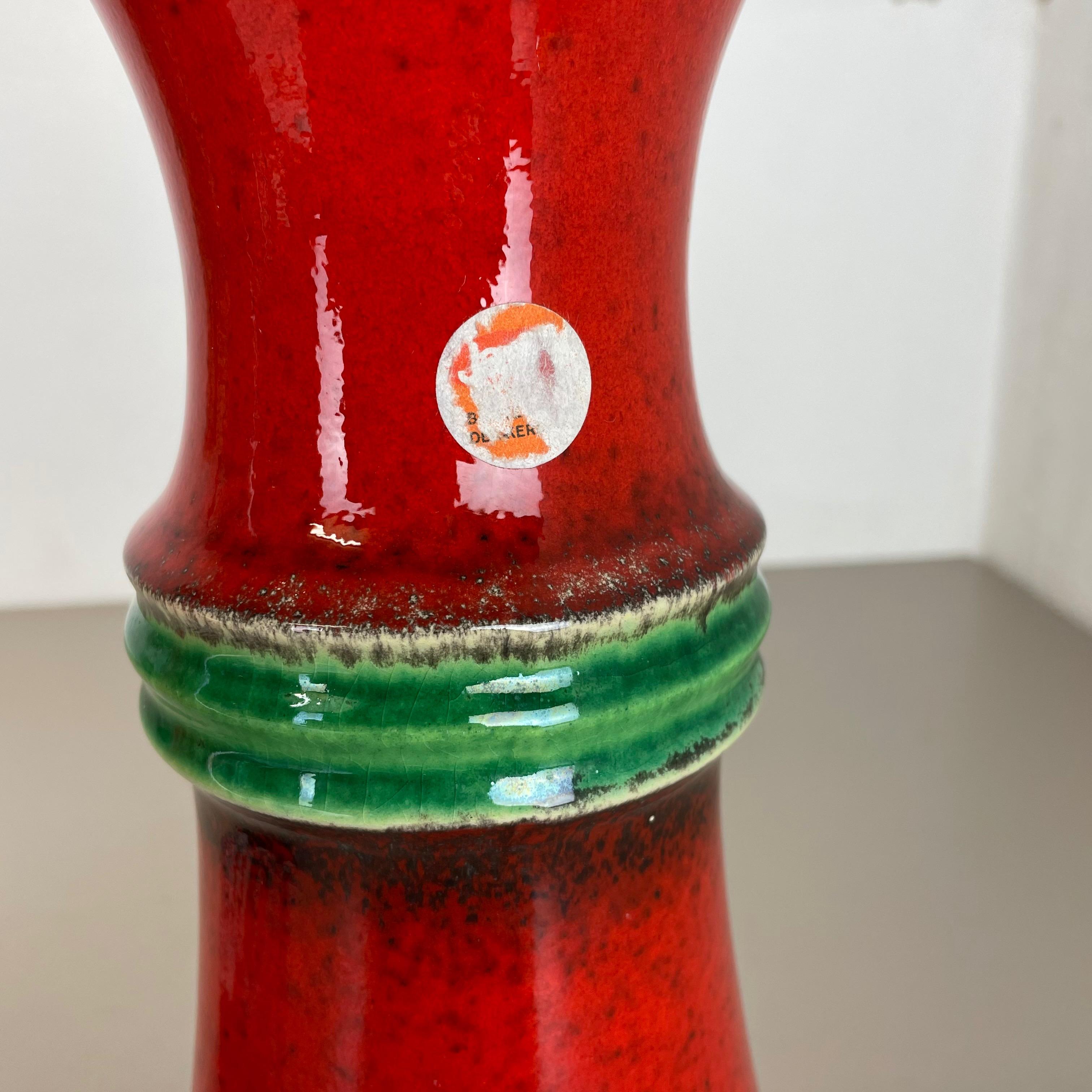 Ensemble de 2 vases en poterie d'art optique lave grasse multicolore fabriqués par JASBA Ceramics Allemagne en vente 9