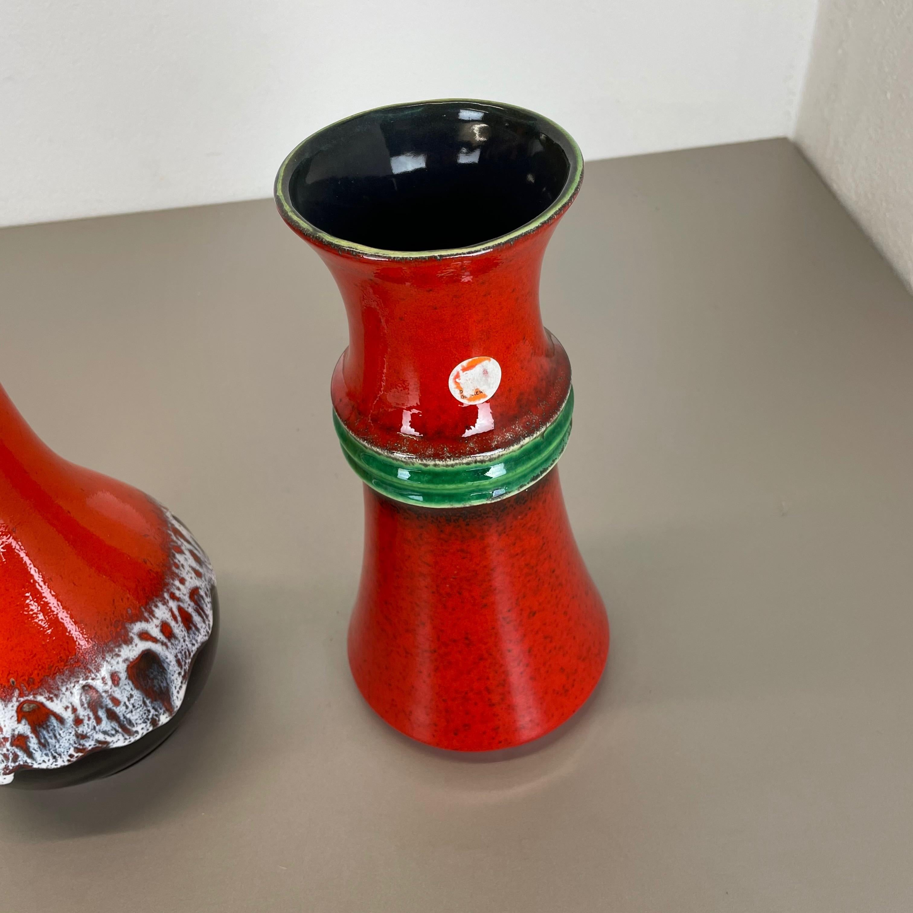 2er-Set mehrfarbige Lava-Vase aus Op-Art-Keramik von JASBA Ceramics, Deutschland im Angebot 12