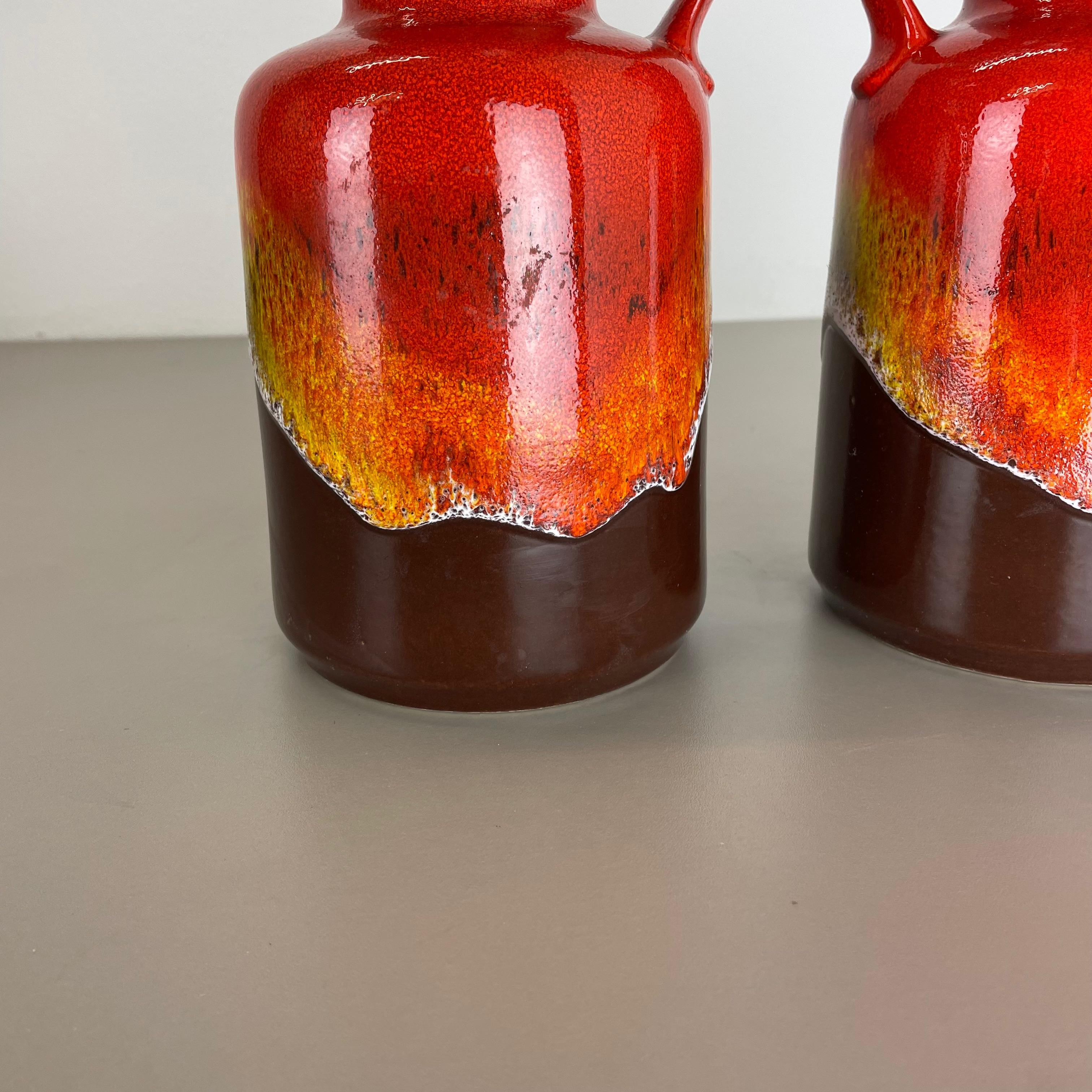 Set von 2 mehrfarbigen Fat Lava Op-Art-Keramikvasen, hergestellt von JASBA Ceramics Deutschland im Angebot 3