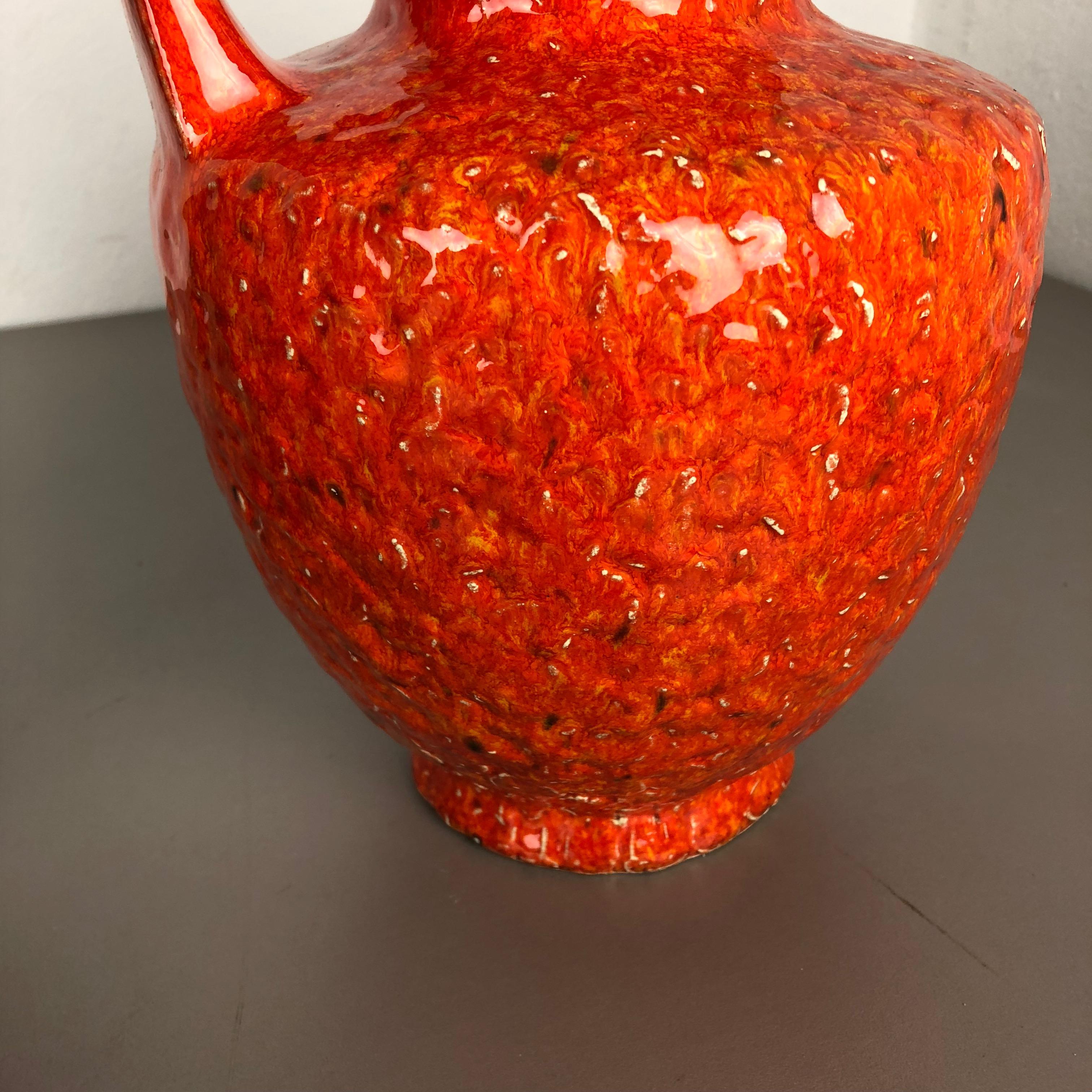 Set of 2 Multi-Color Fat Lava Op Art Pottery Vase Made Bay Ceramics, Germany For Sale 11