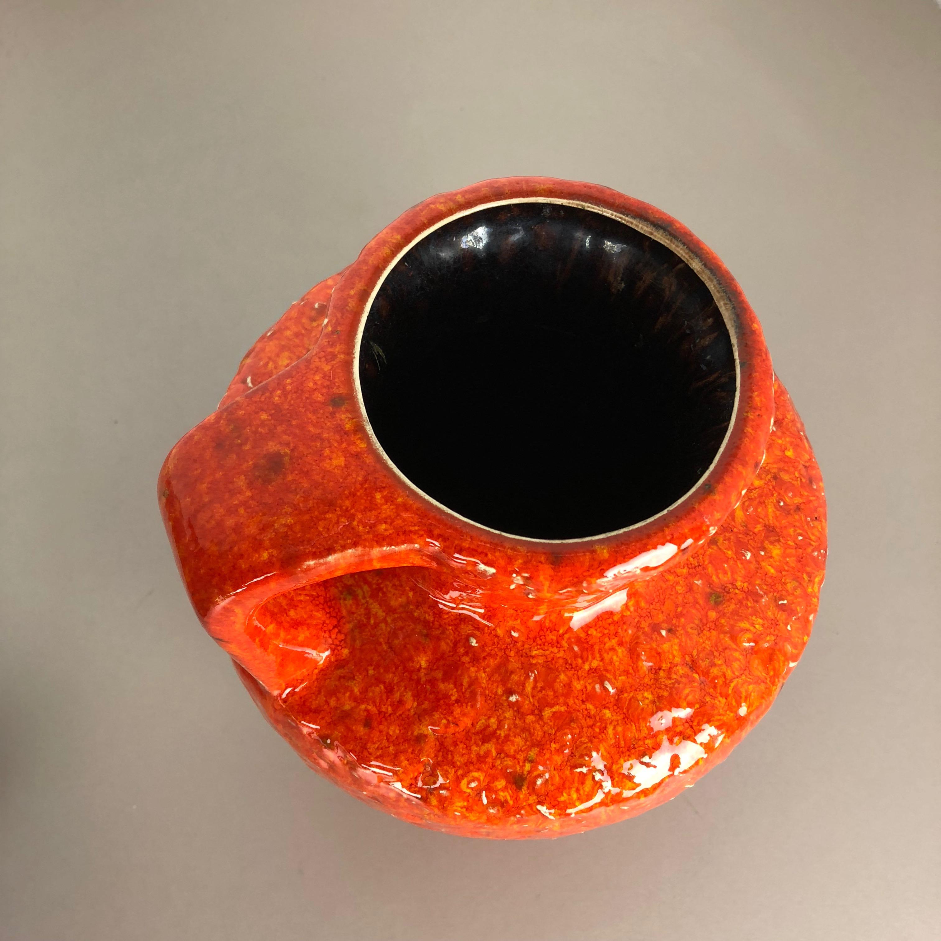 Set of 2 Multi-Color Fat Lava Op Art Pottery Vase Made Bay Ceramics, Germany For Sale 12