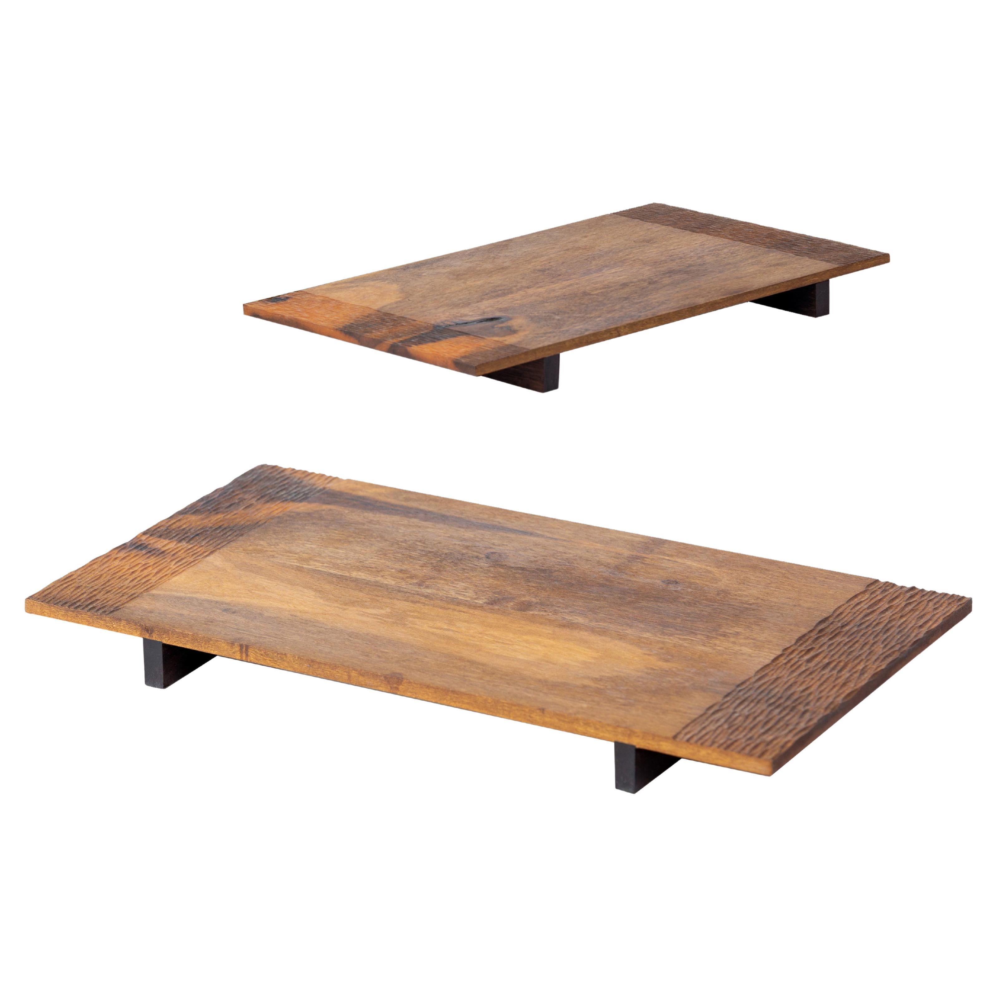 Set of 2 Mundaú Tray Table in Solid Wood