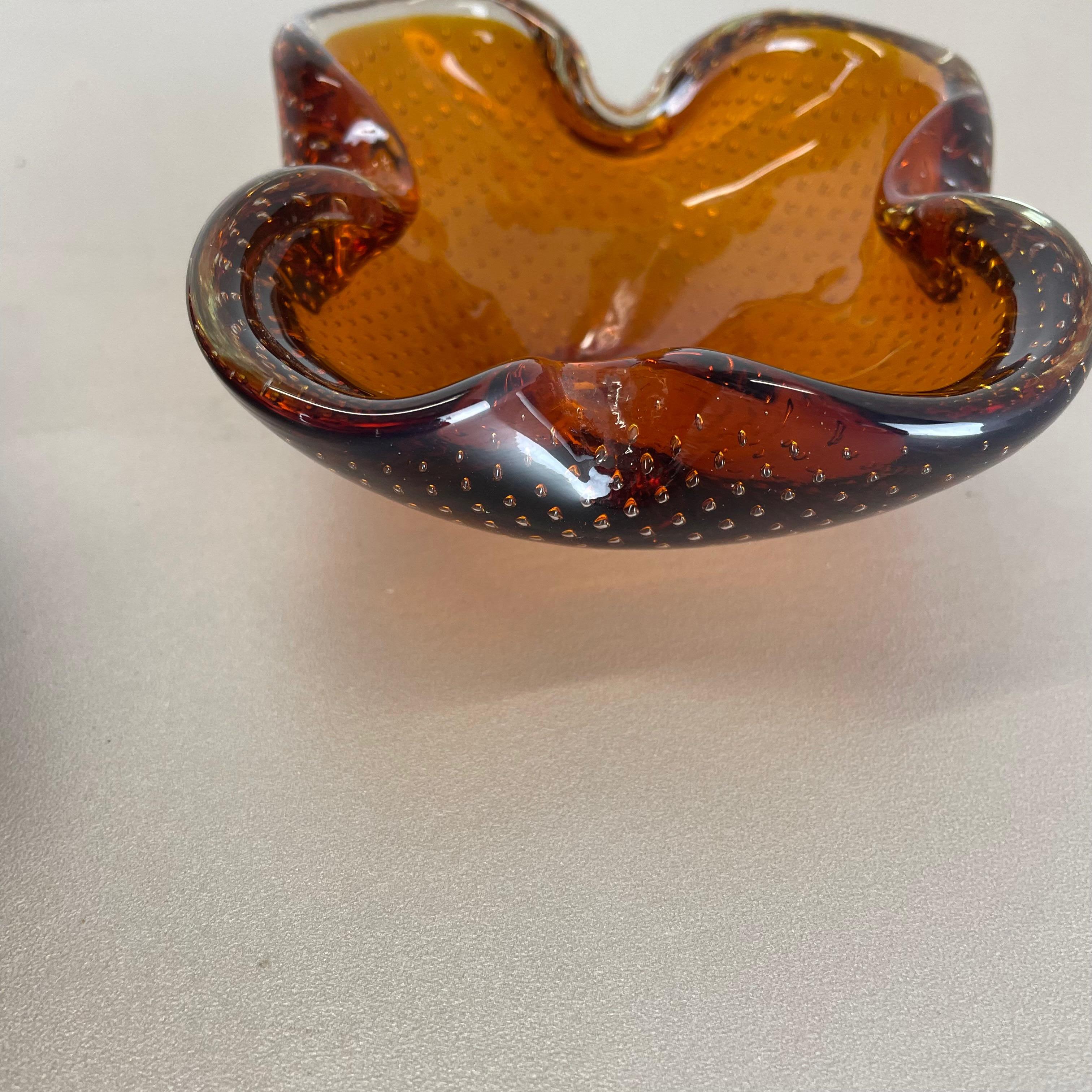 Set of 2 Murano Glass Bowl Shells Ashtray Element by Venini, Italy, 1970s For Sale 10