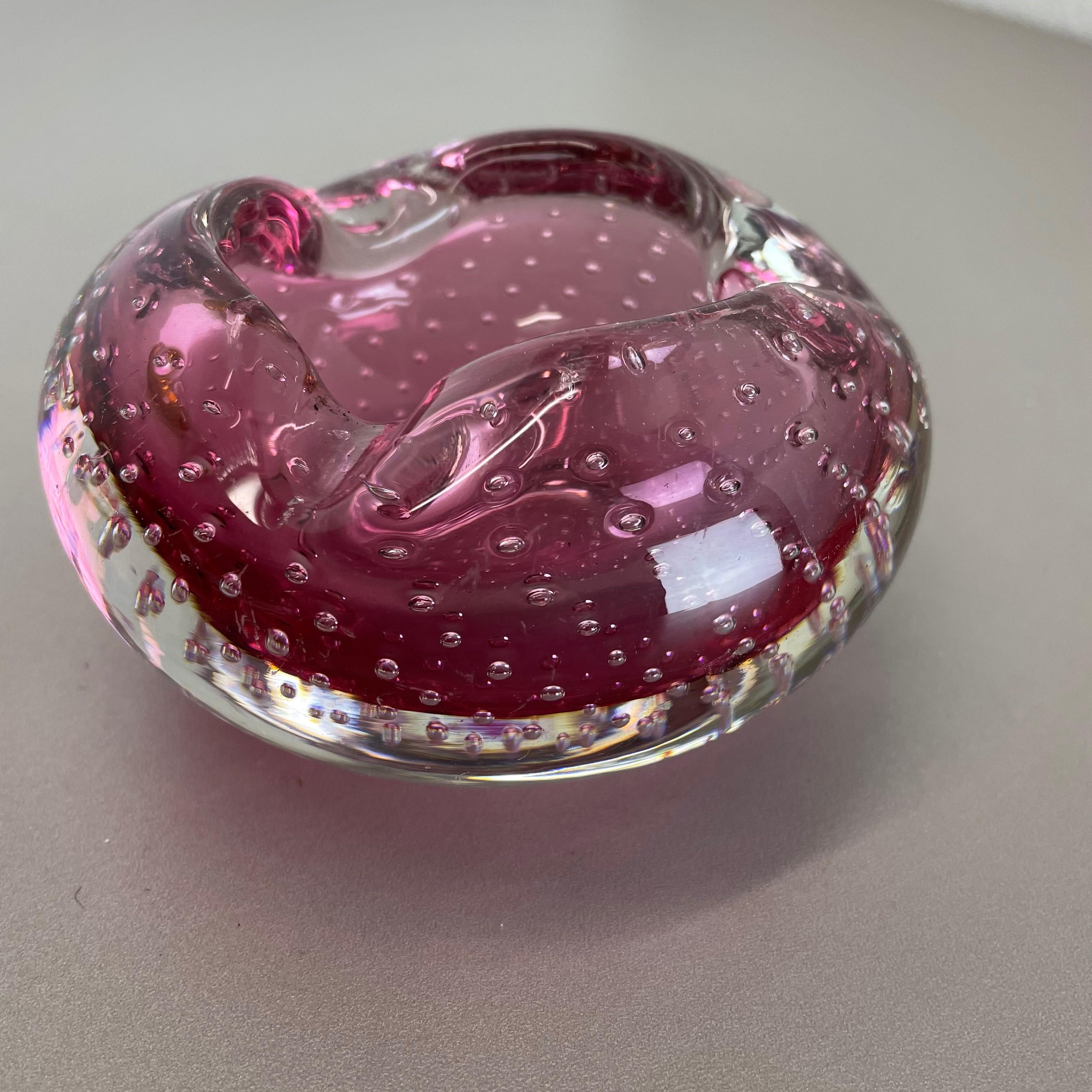 Set of 2 Murano Glass Bubble Structure Bowl Shells Ashtray Element, Italy, 1970s For Sale 9