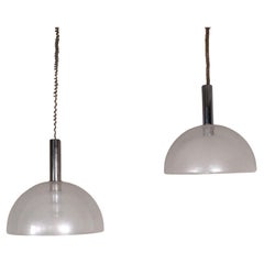 Set di 2 lampadari in vetro di Murano, Carlo Nason per Mazzega, circa 1970