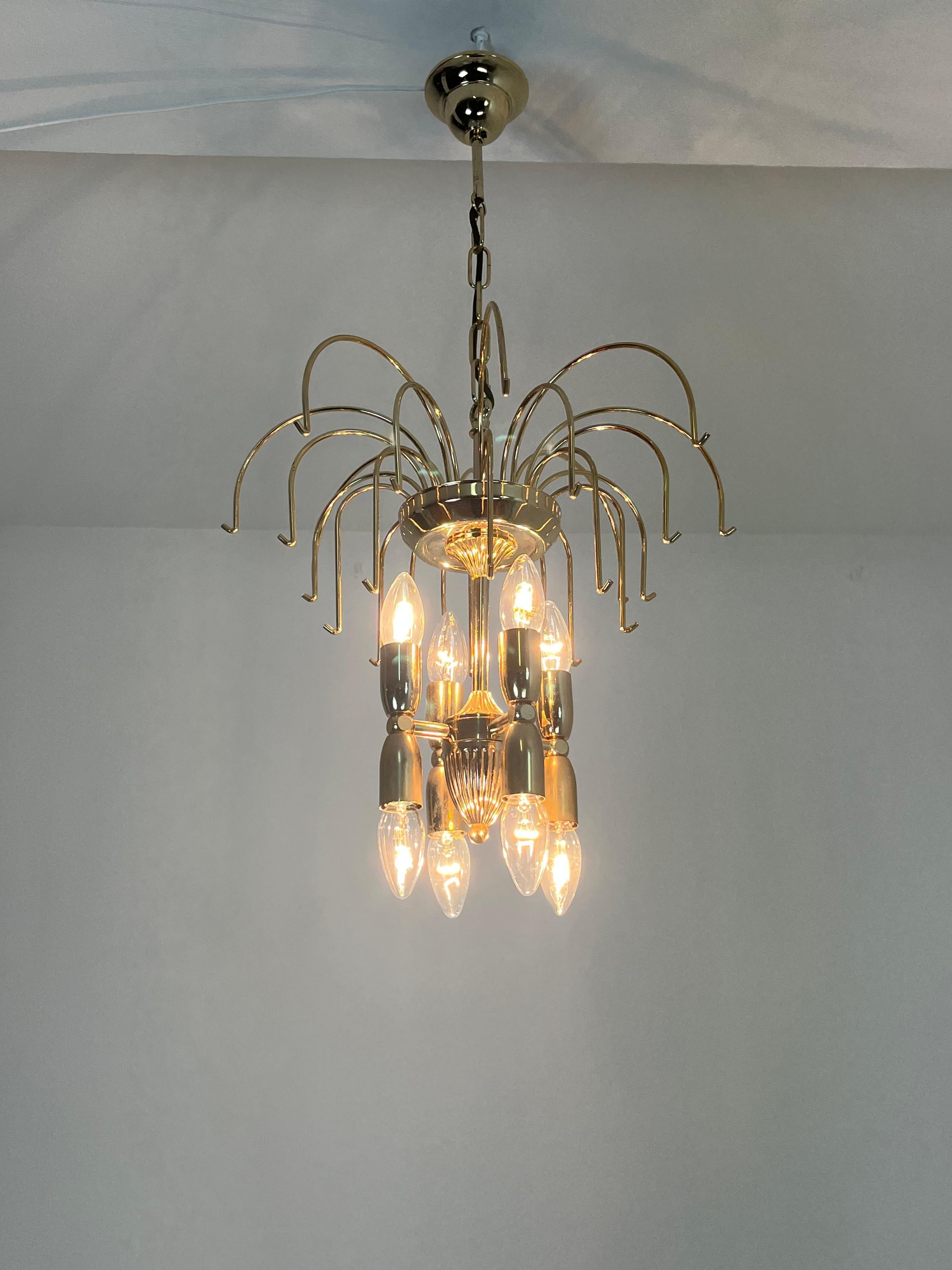 2er-Set Murano-Glas-Kronleuchter Bernstein 6-Lights, 1960er Jahre im Angebot 11