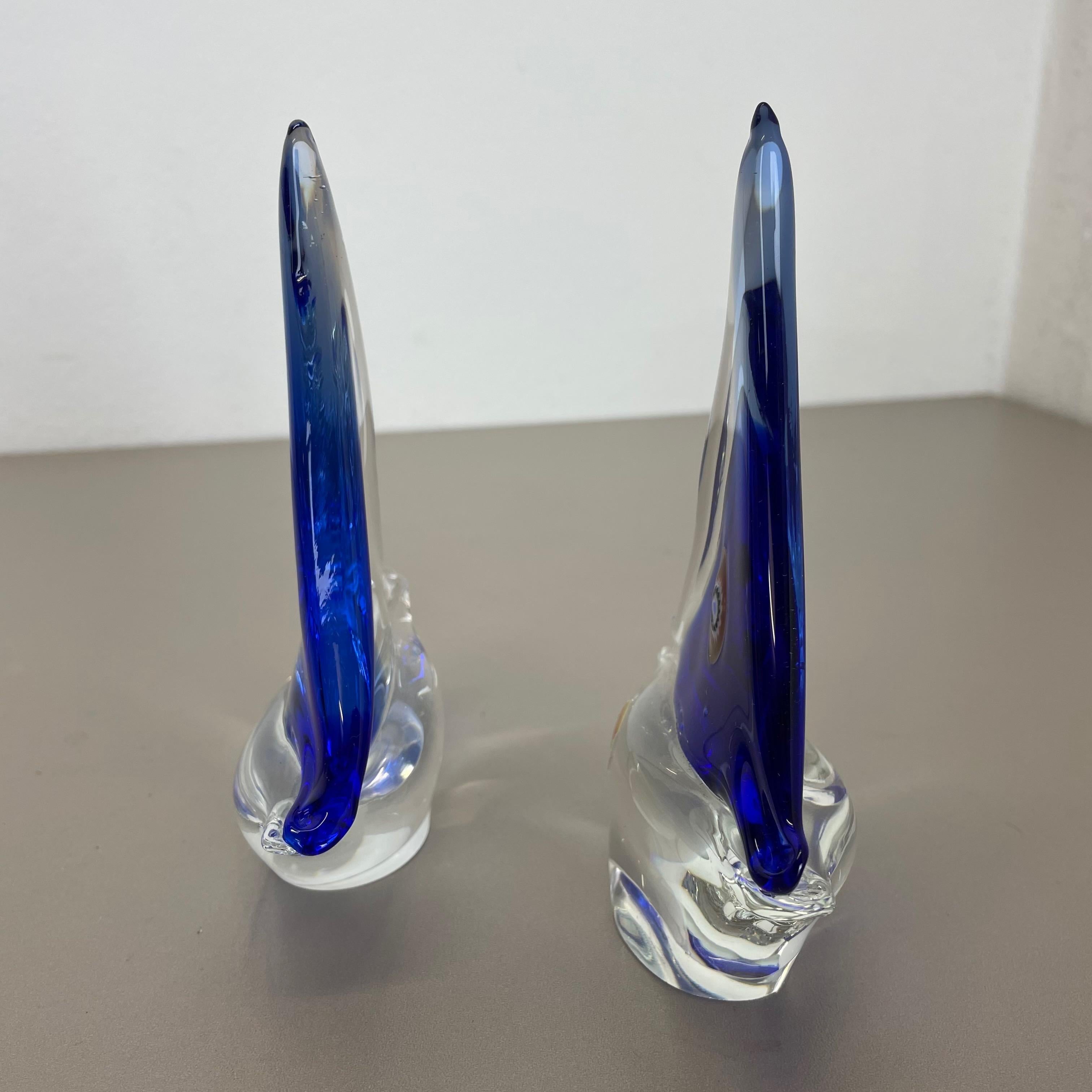 Set of 2 Murano Glass Sailing Boats Ship Elements, Murano, Italy 1970 For Sale 4