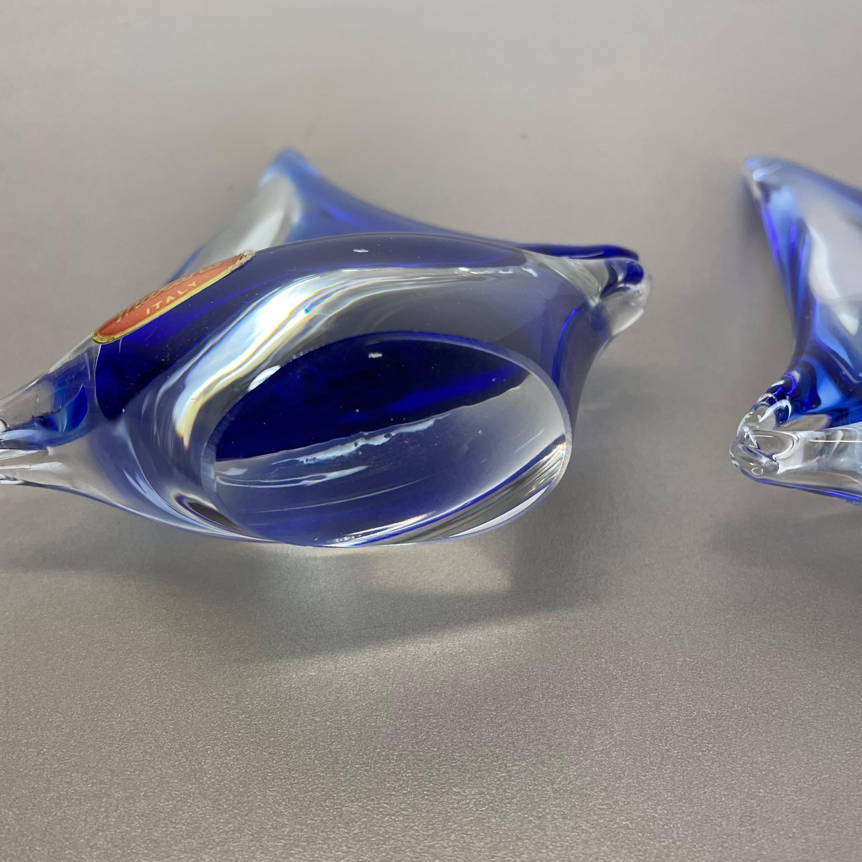 Set of 2 Murano Glass Sailing Boats Ship Elements, Murano, Italy 1970 For Sale 8